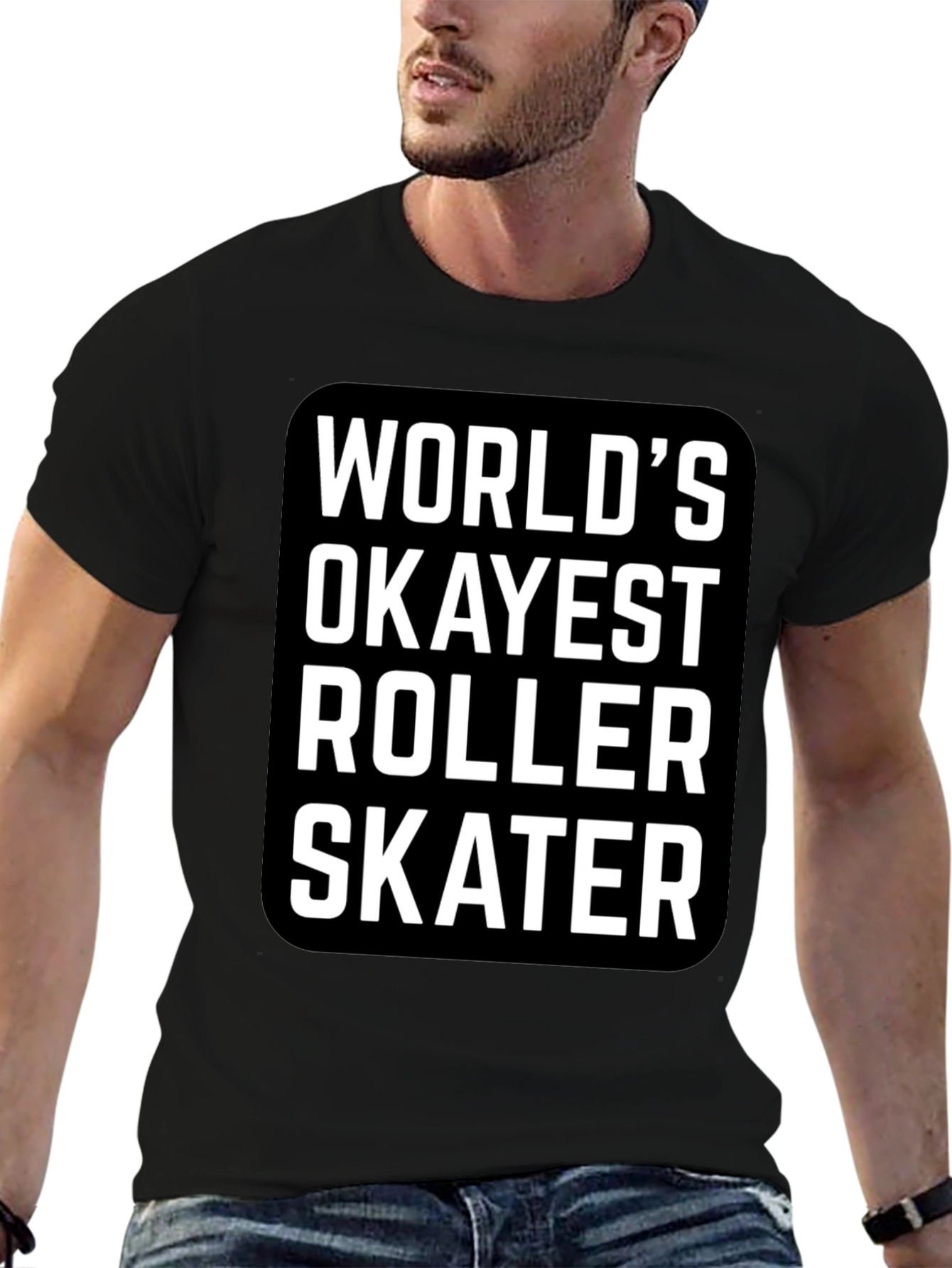 Black World's Okayest Roller Skater Graphic Tee view 6