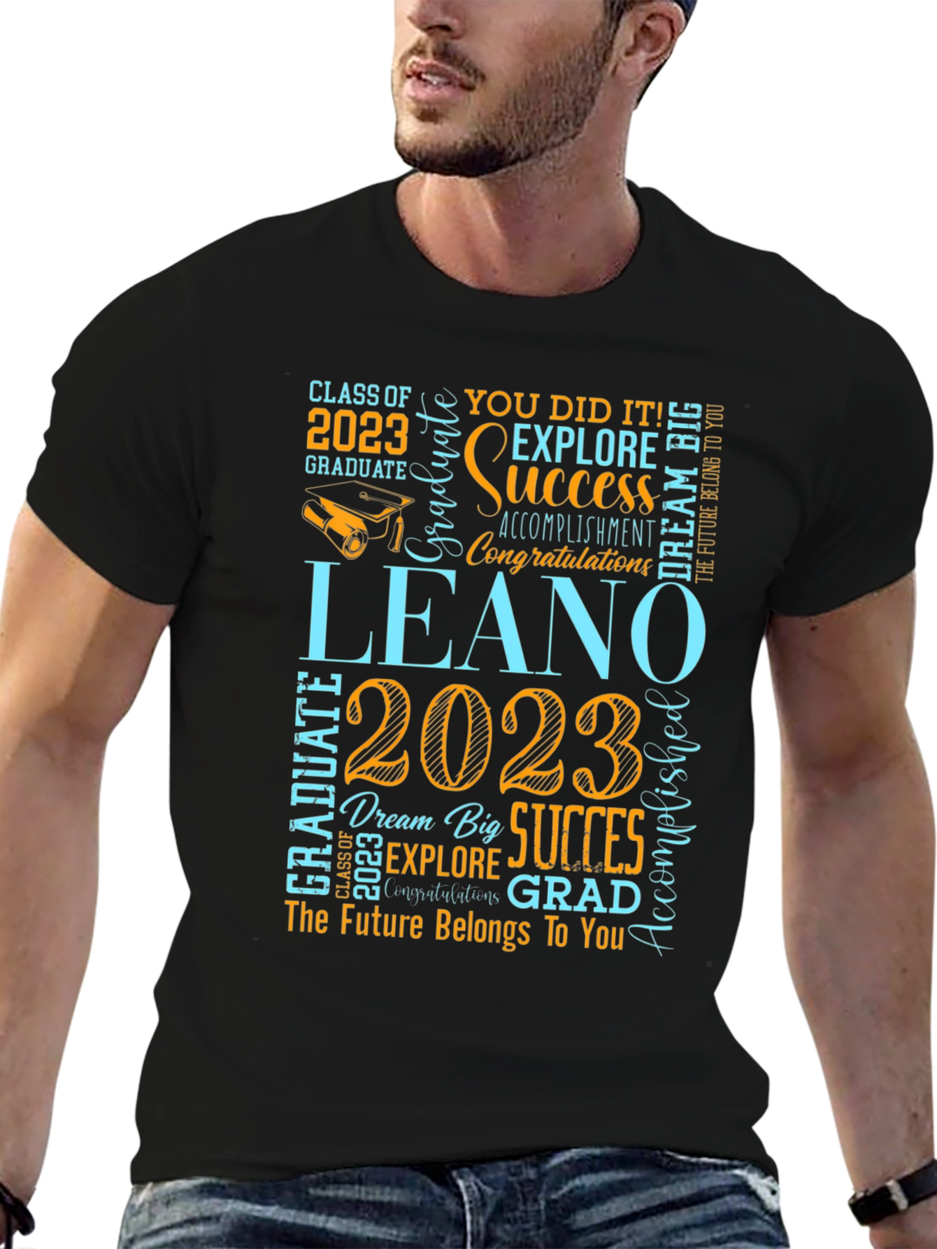 Black LEANO 2023 Graduation T-Shirt: Celebrate Success! view 6