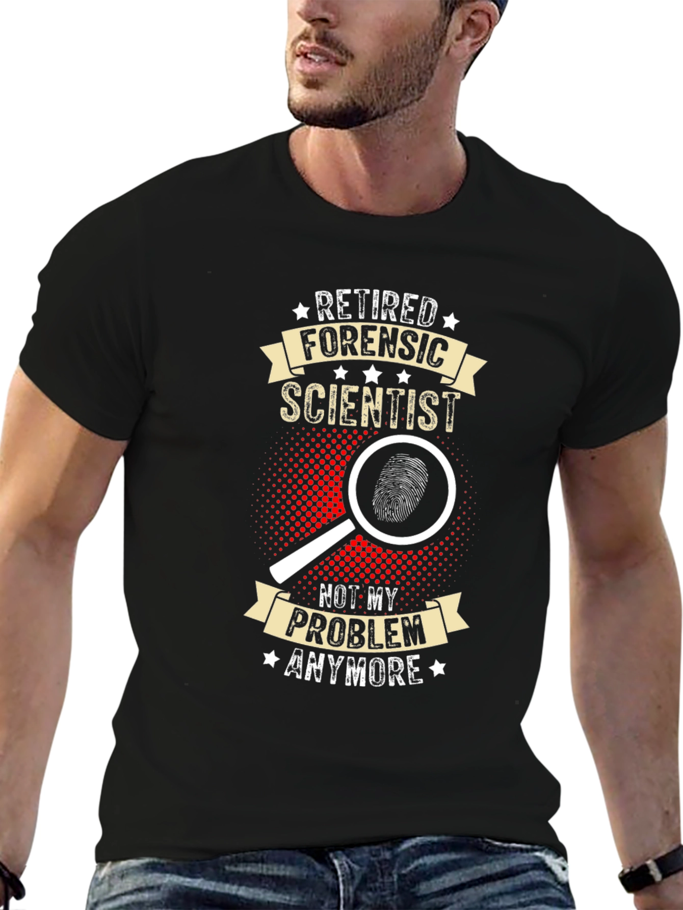 Black Retired Forensic Scientist T-Shirt - Funny Gift Idea view 6