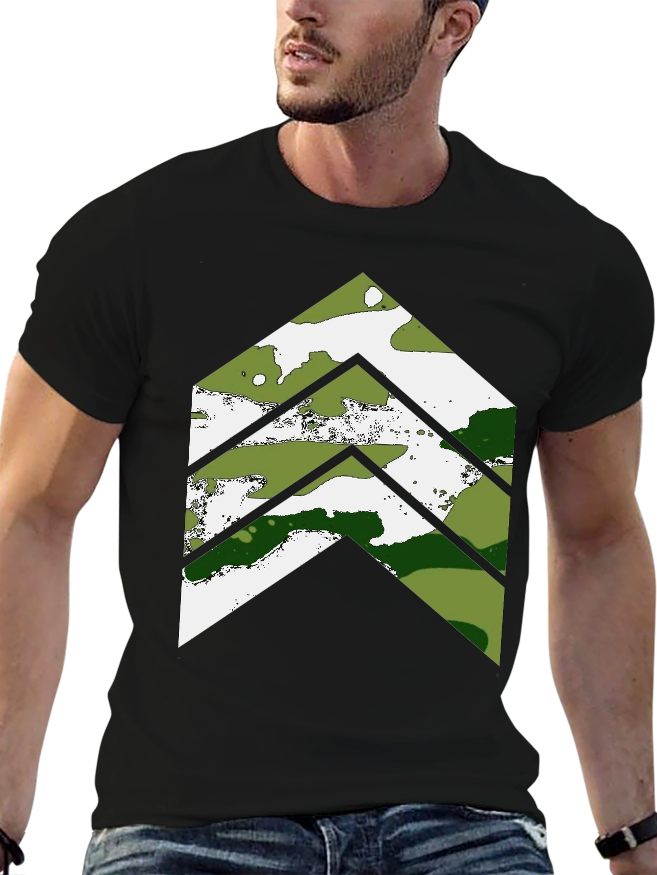 Black Camo Chevron Graphic Tee - Casual Style view 6