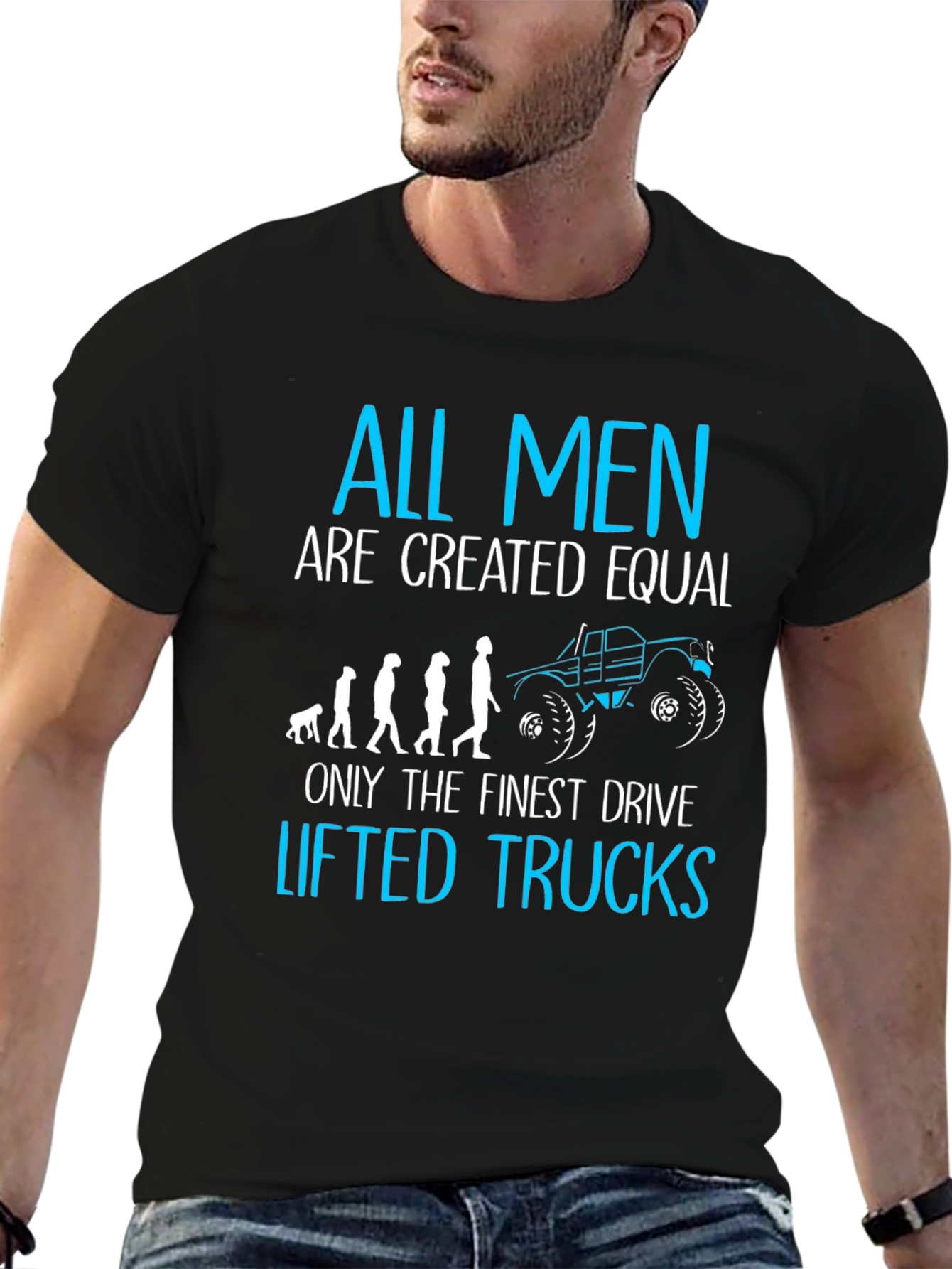 Black Men's 'Lifted Trucks' Graphic T-Shirt view 6