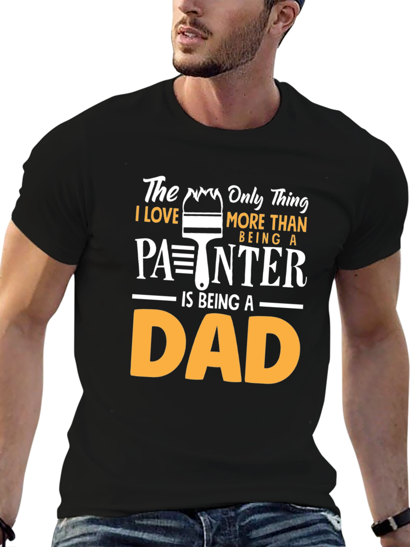 Black Painter Dad T-Shirt - Gift for Father's Day view 6