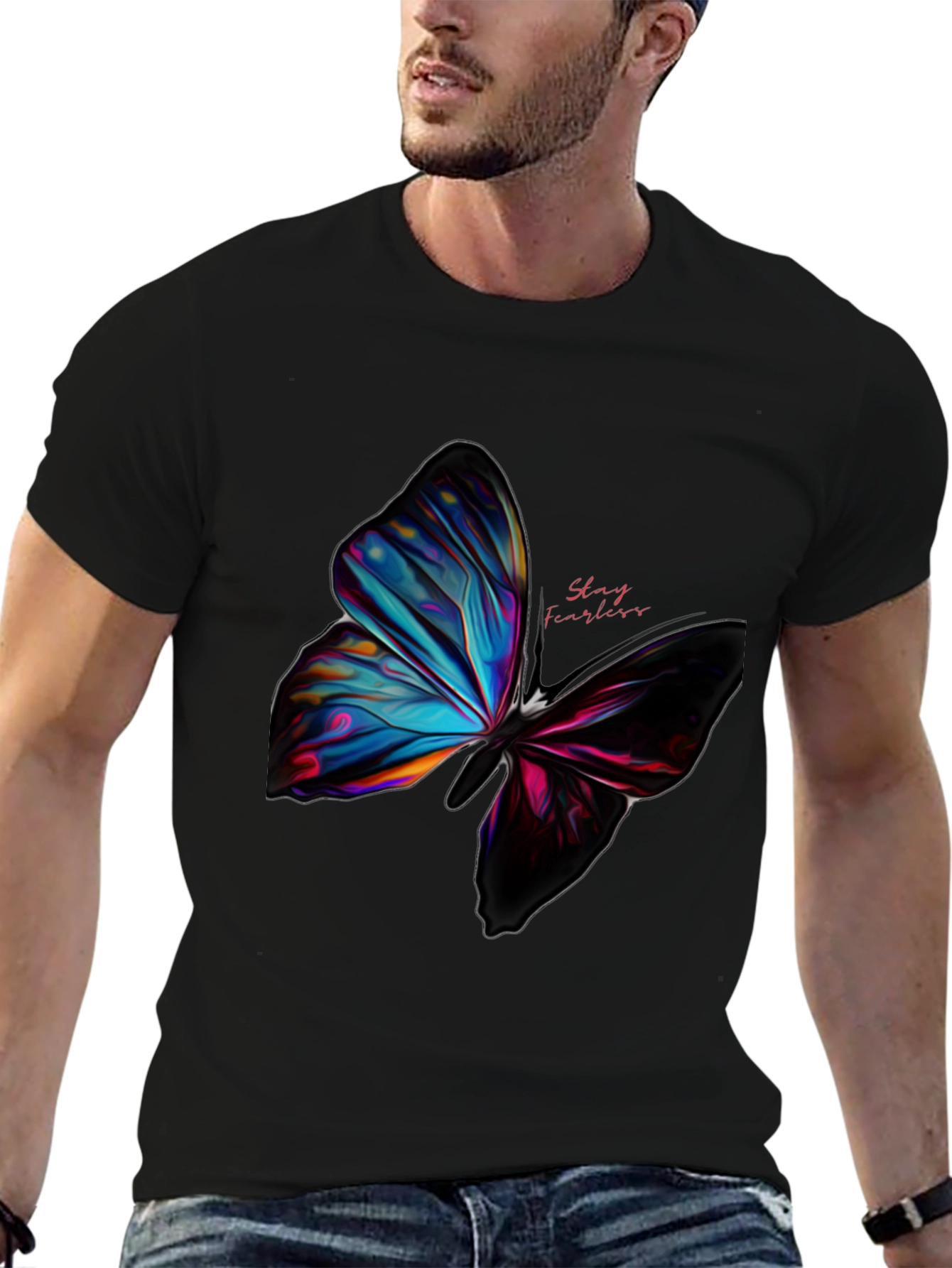 Black Butterfly Graphic Tee - Stay Fearless Design view 6