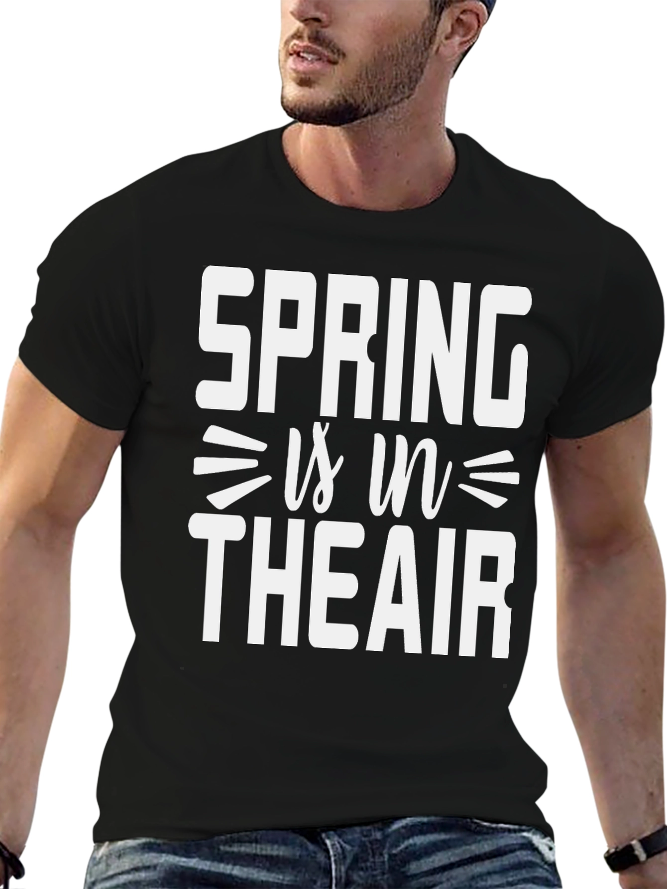 Black Spring Is In The Air Graphic T-Shirt view 6