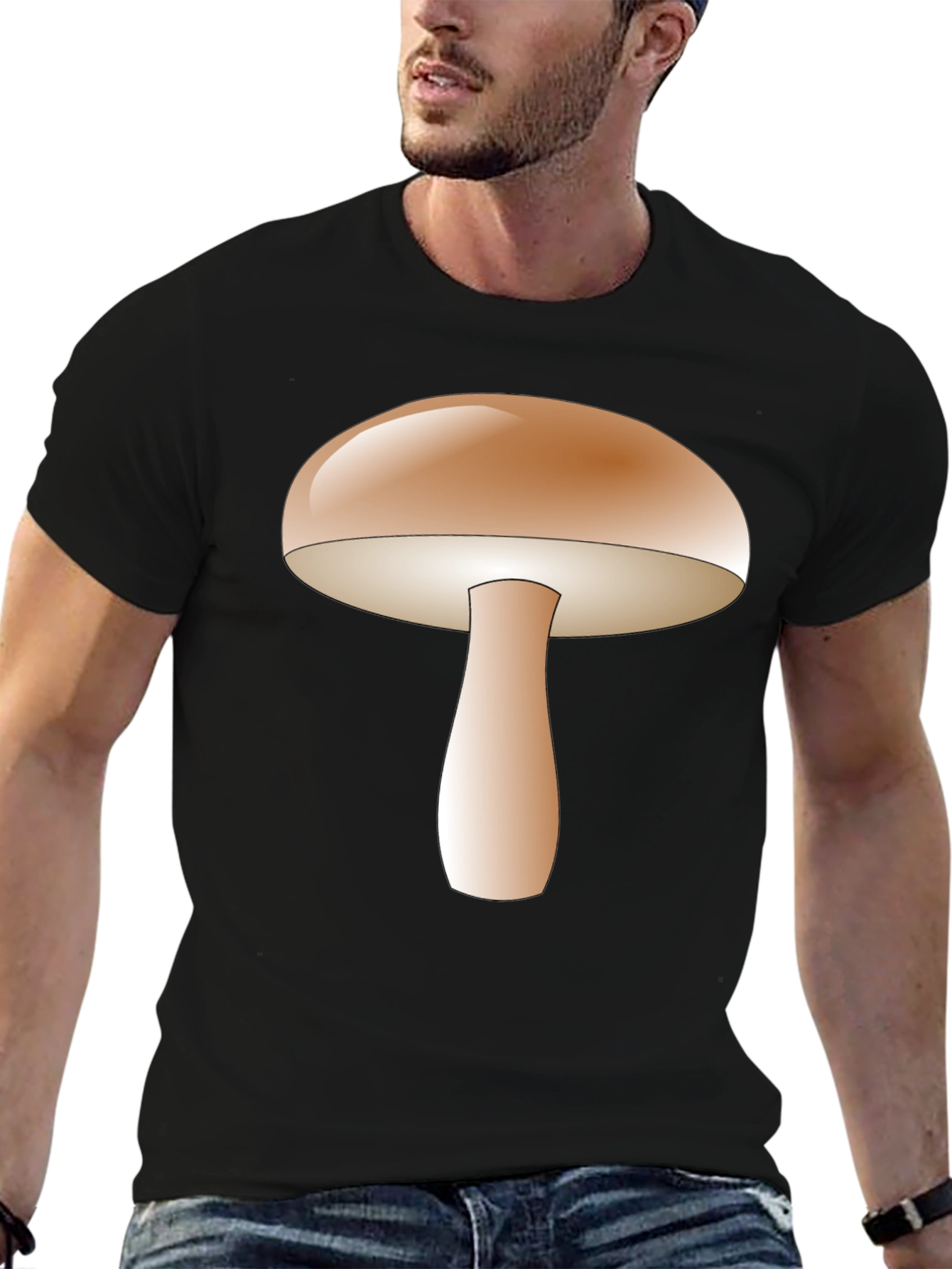 Black Mushroom Graphic Tee - Unique Design view 6