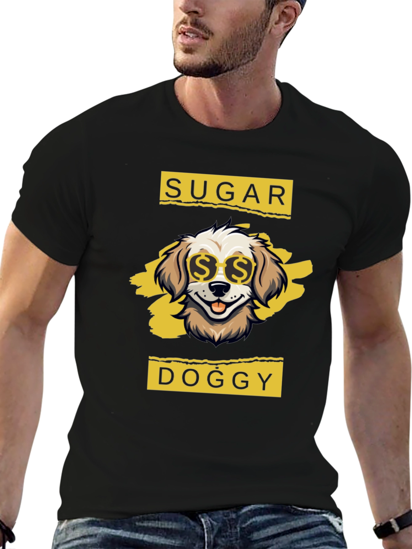 Black Sugar Doggy T-Shirt - Cool Canine Design view 6