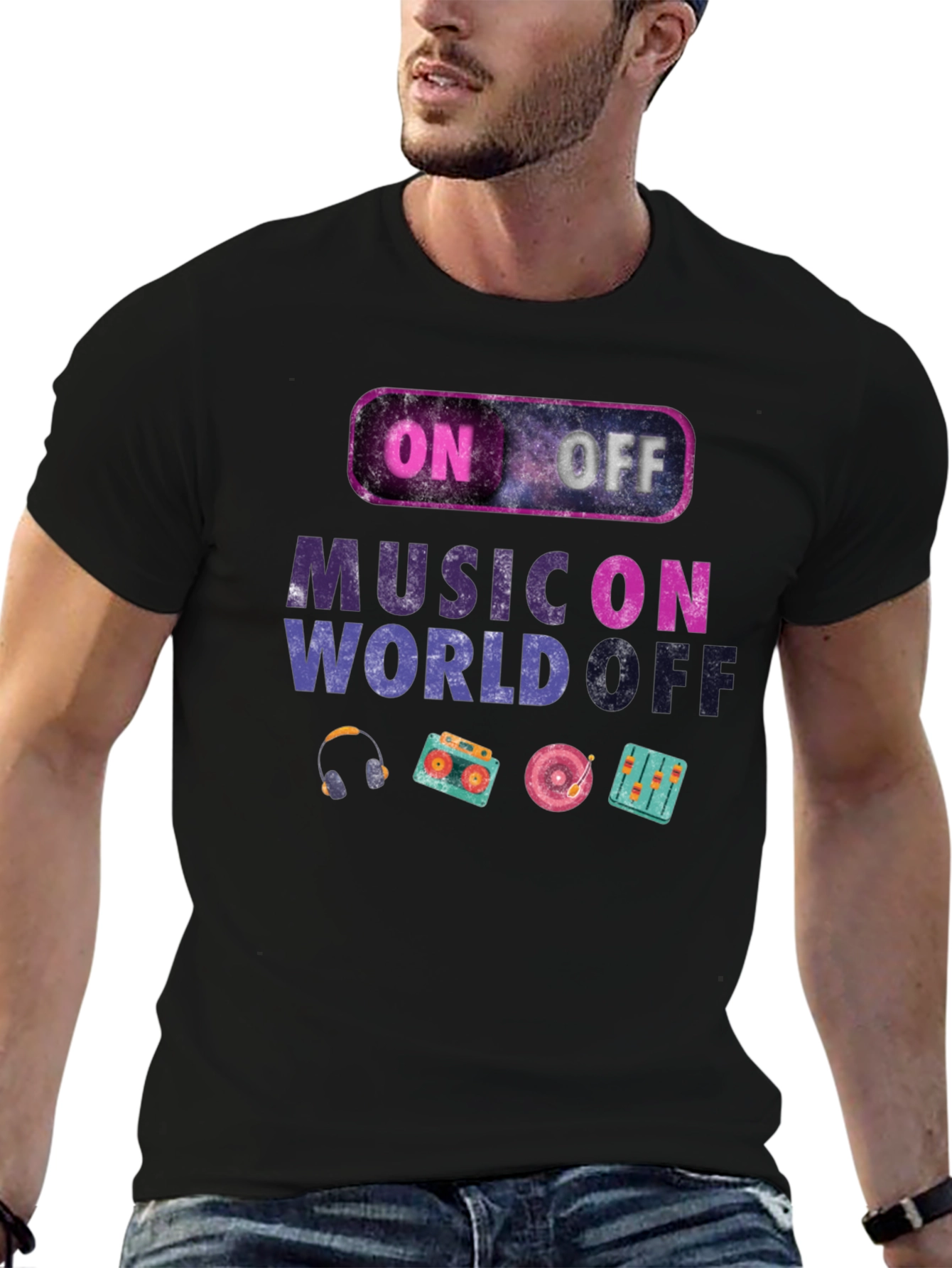 Black Music On World Off Graphic Tee view 6