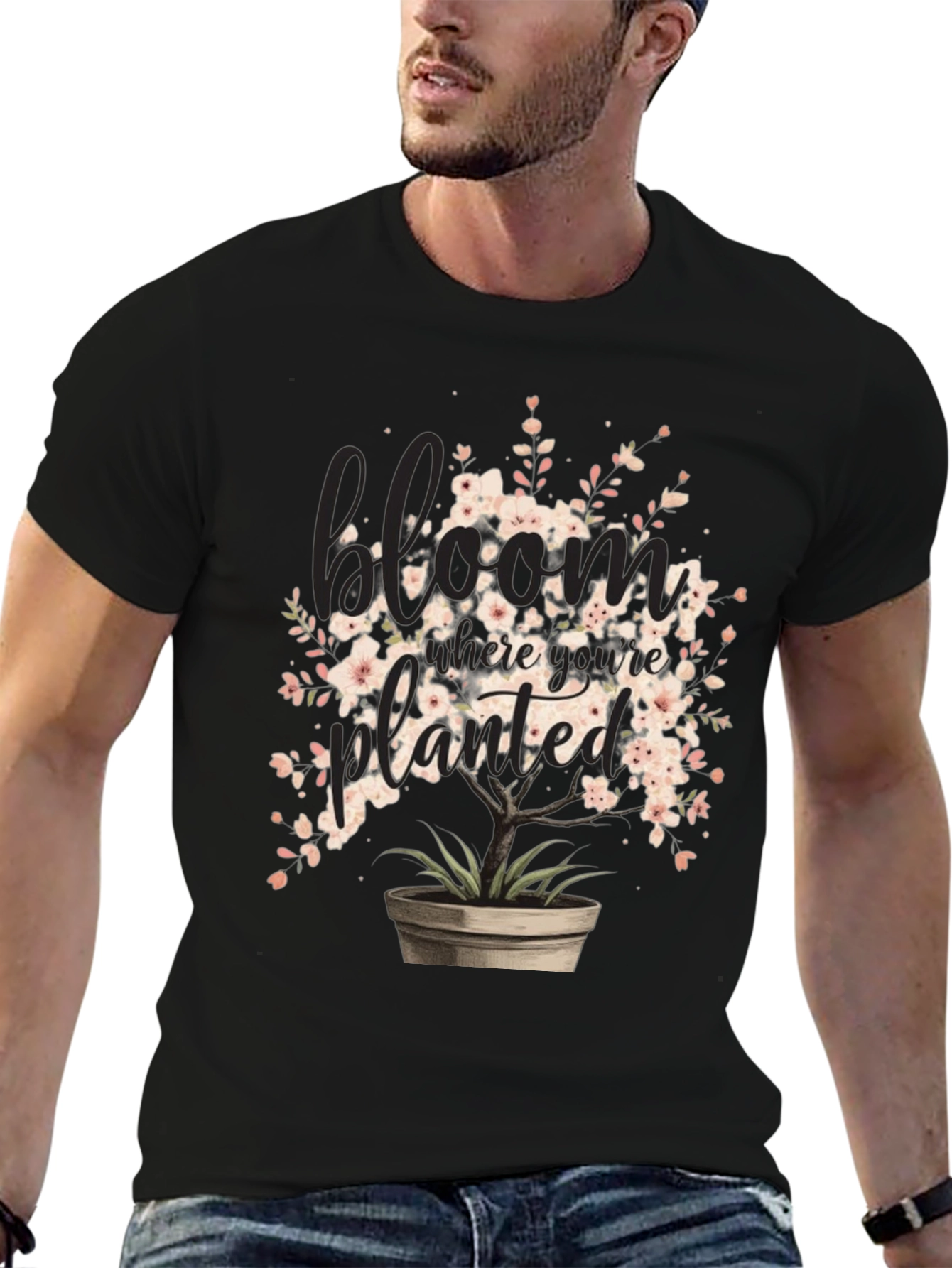Black Bloom Where You're Planted Graphic Tee view 6