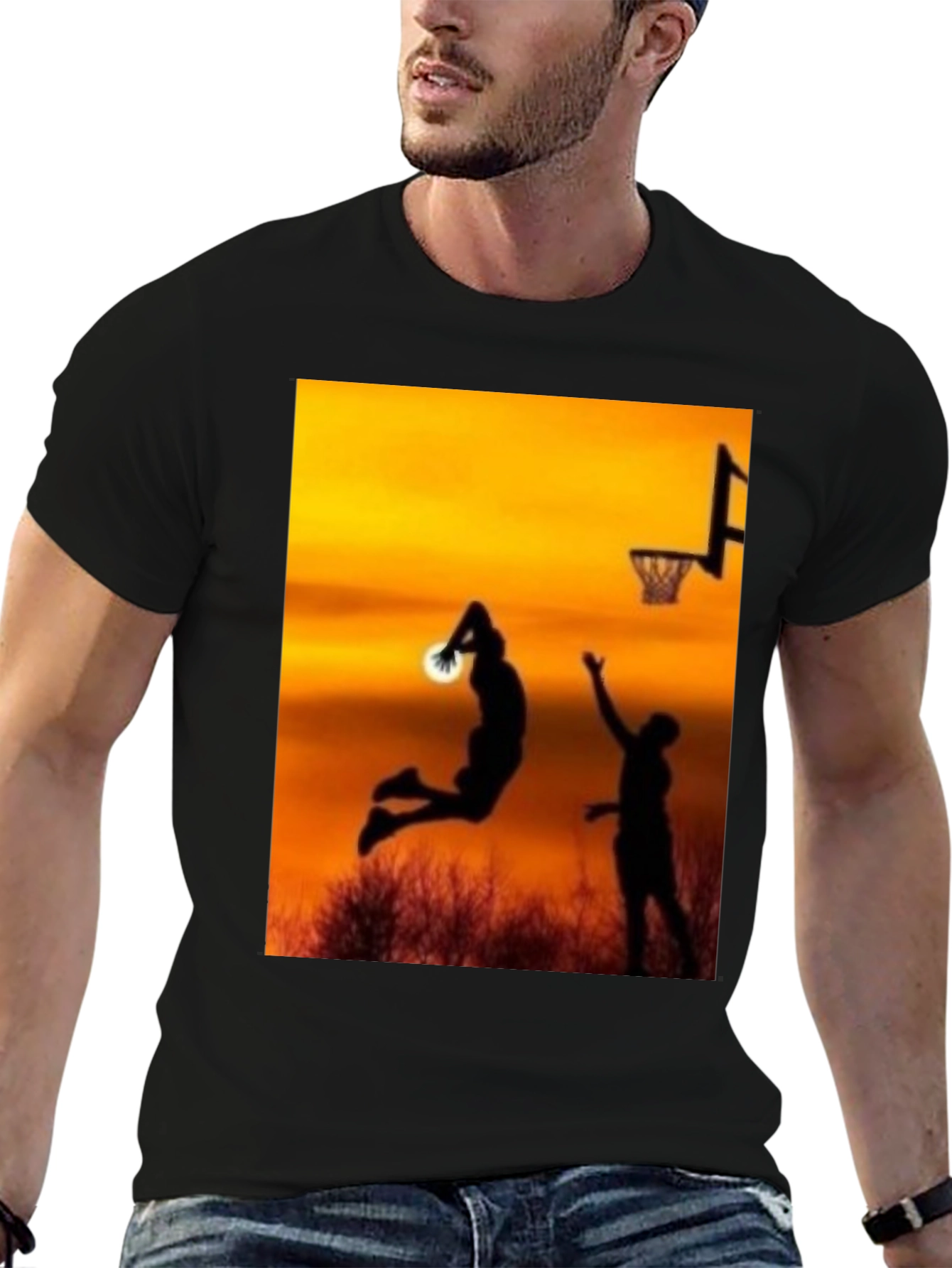 Sunset Basketball Graphic T-Shirt - 6