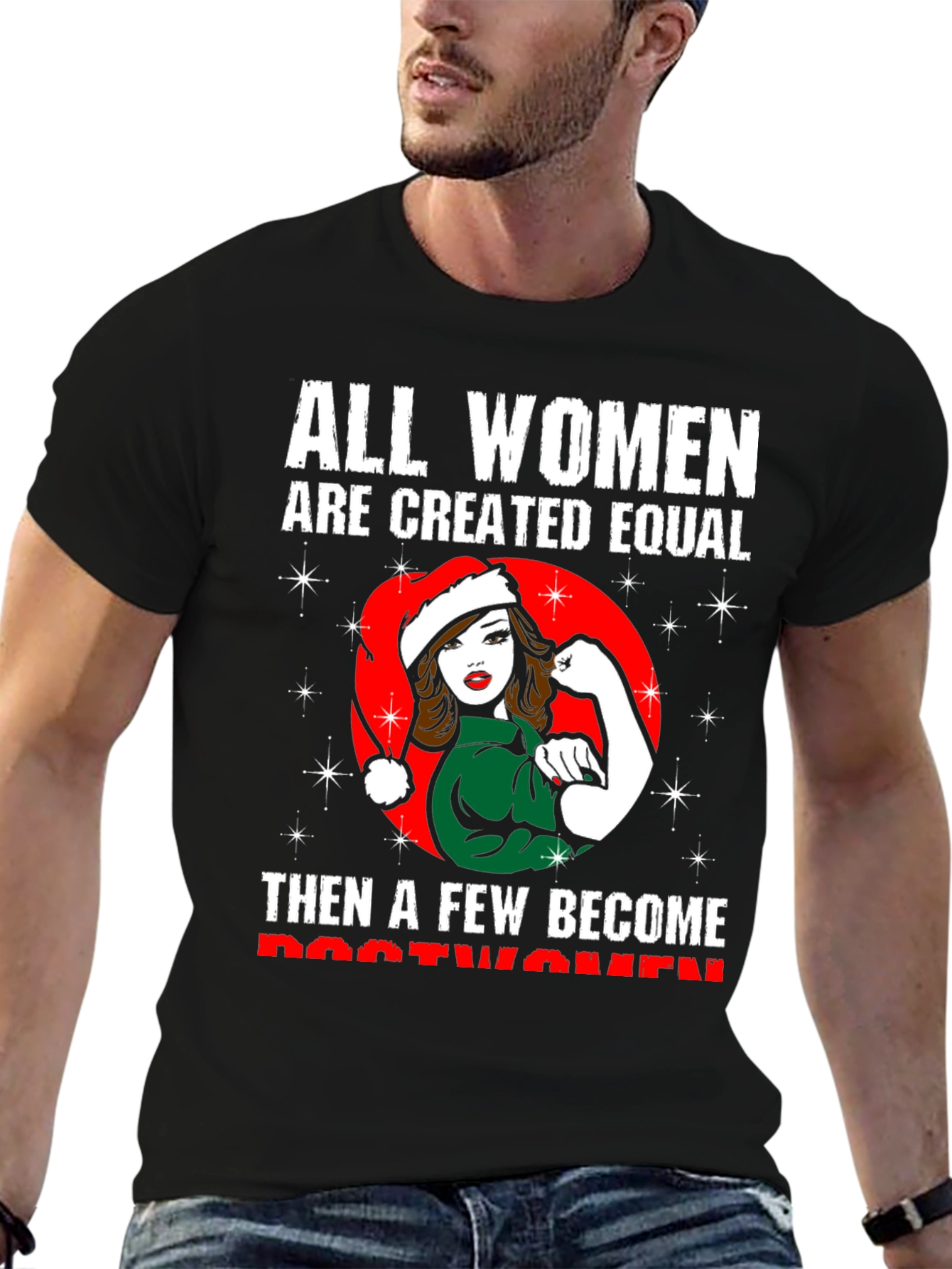 Black All Women Are Created Equal T-Shirt view 6
