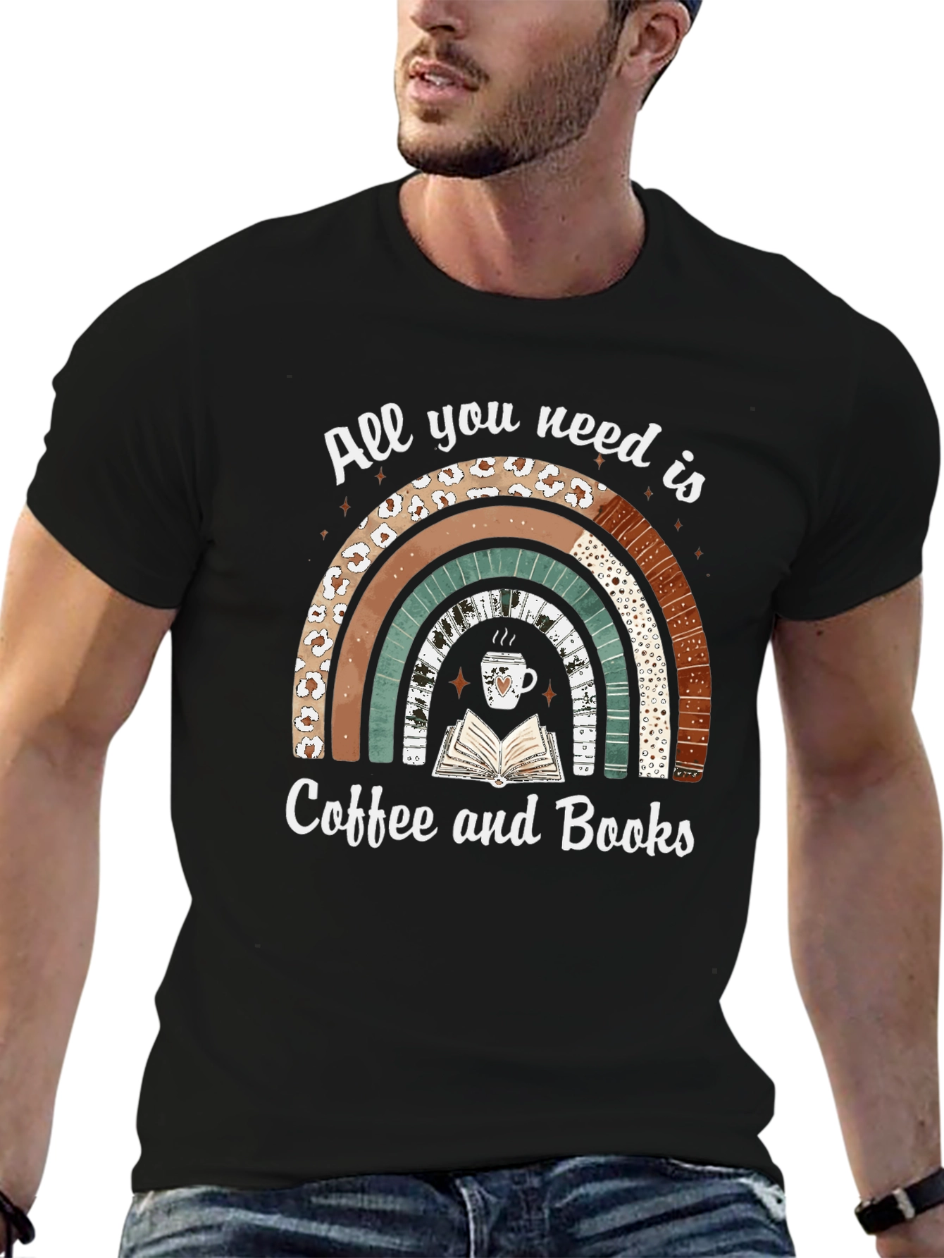Black Coffee and Books T-Shirt - All You Need Is view 6