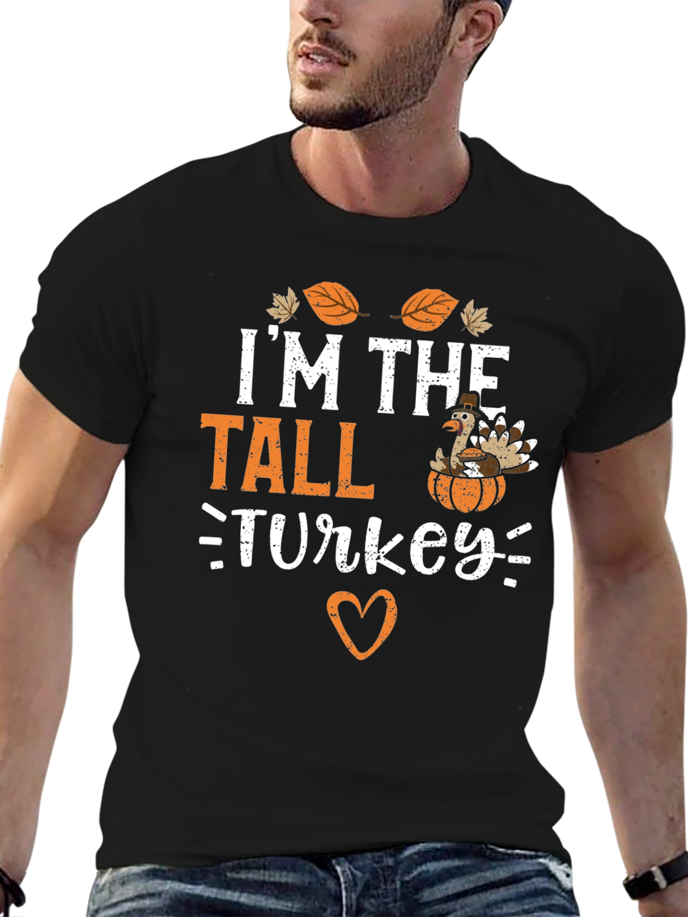 Black I'm The Tall Turkey Thanksgiving T-Shirt view 6