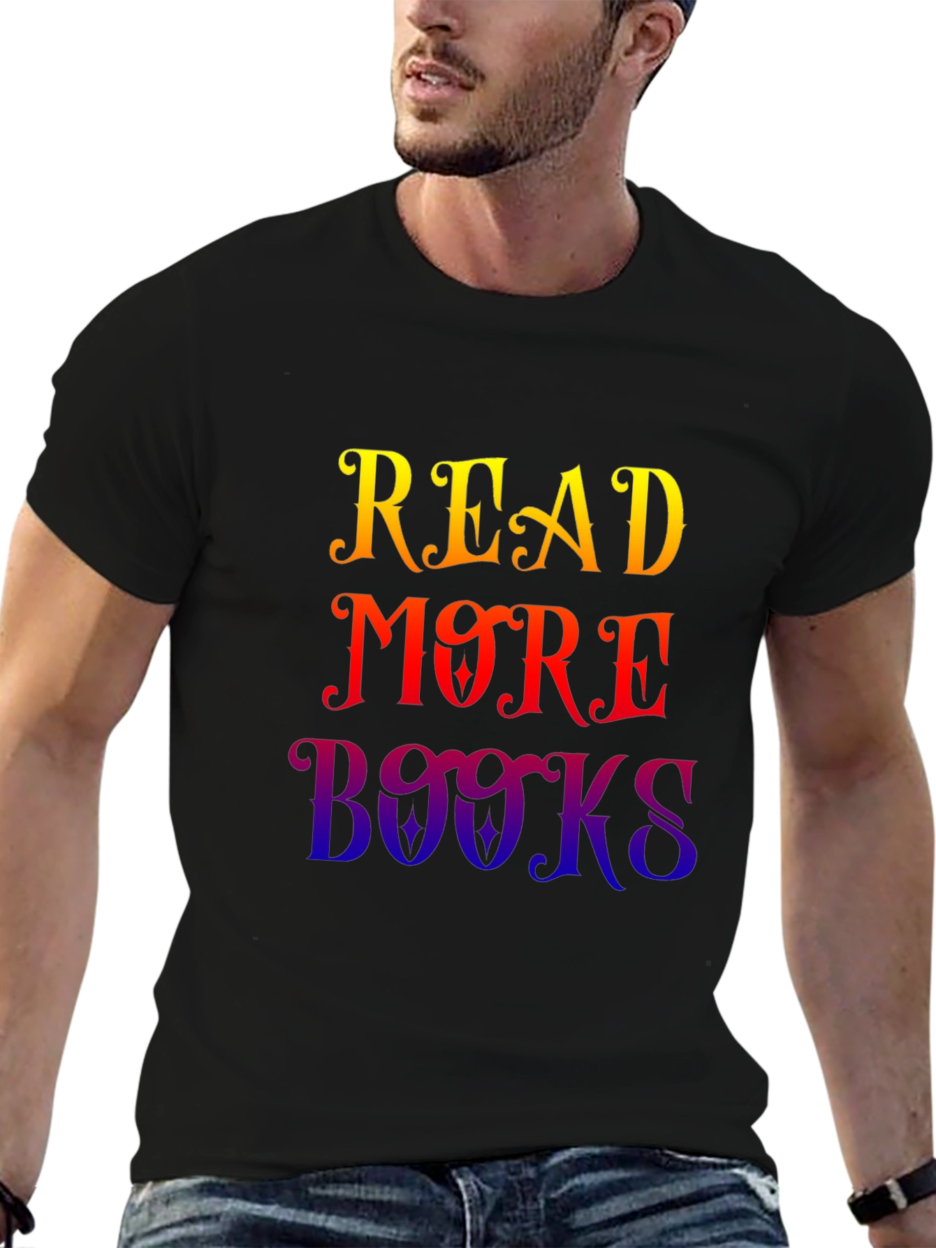 Black Read More Books Graphic Tee - Stylish Cotton T-Shirt view 6