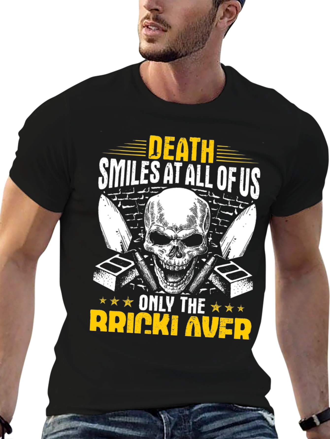 Black Death Smiles Brick Layer T-Shirt view 6