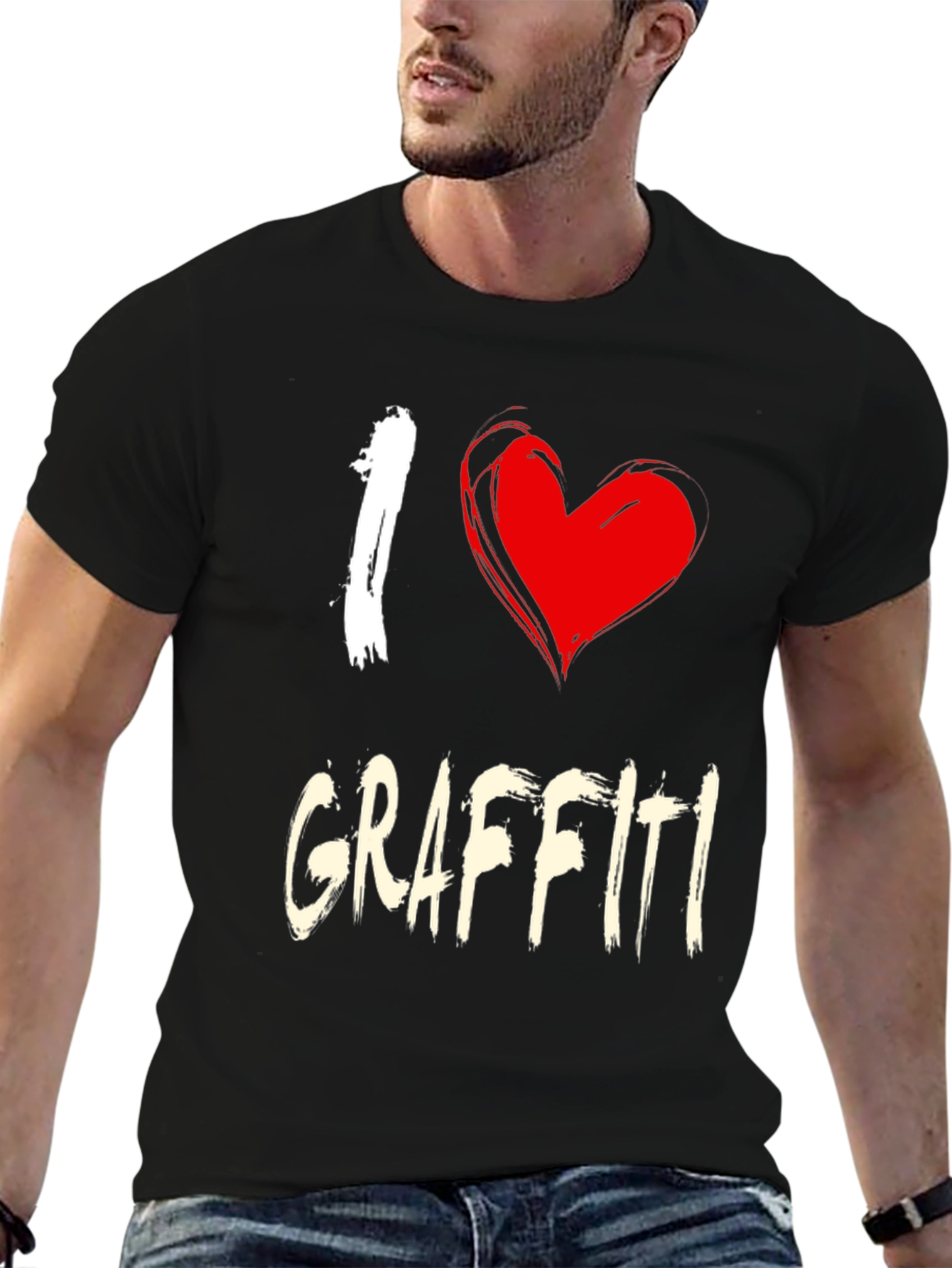 Black I Love Graffiti Black T-Shirt view 6