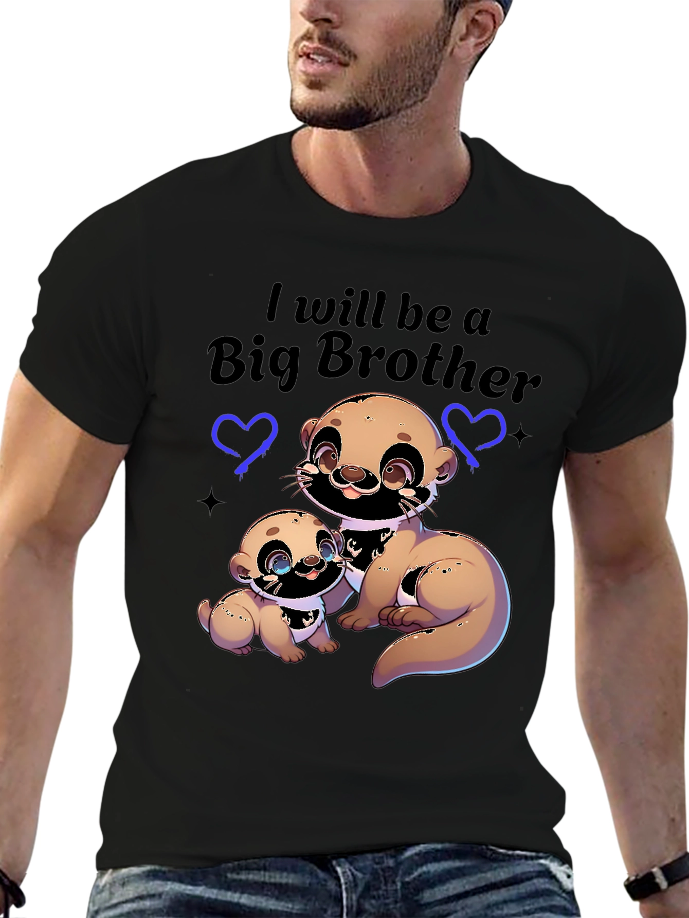 Black Big Brother Otter Graphic Tee view 6