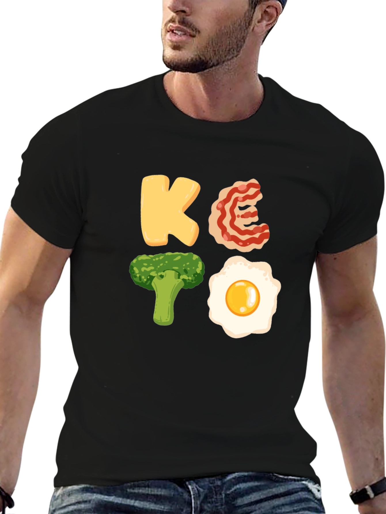 Black Keto Diet T-Shirt: Funny Food Lover Tee view 6