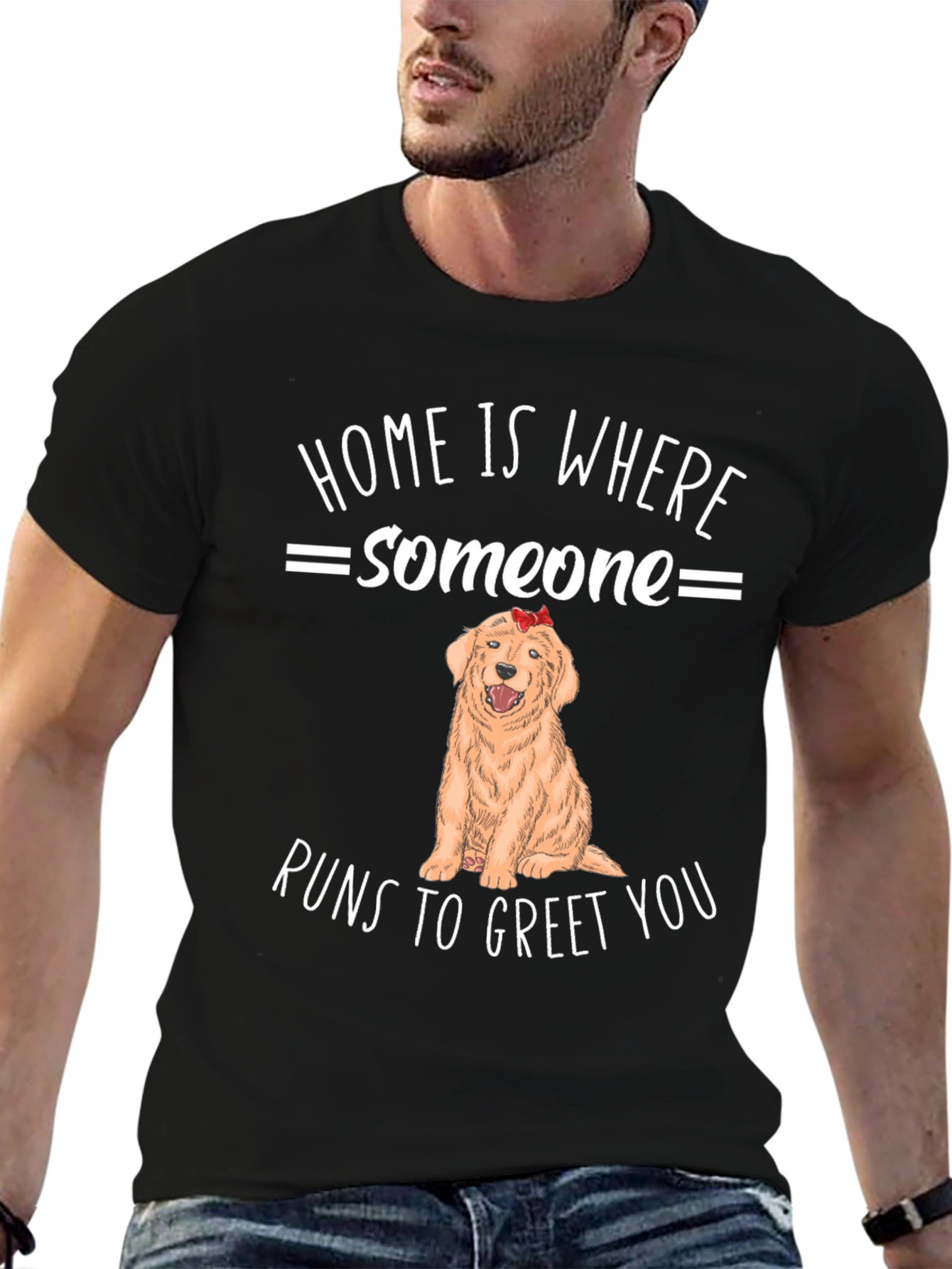 Black Home is Where Someone Runs to Greet You T-Shirt view 6