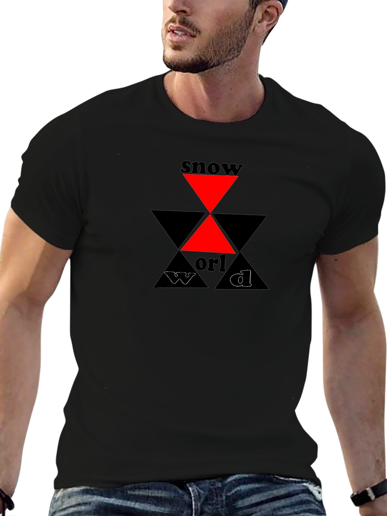 Black Snow World Graphic Tee - Black Cotton T-Shirt view 6