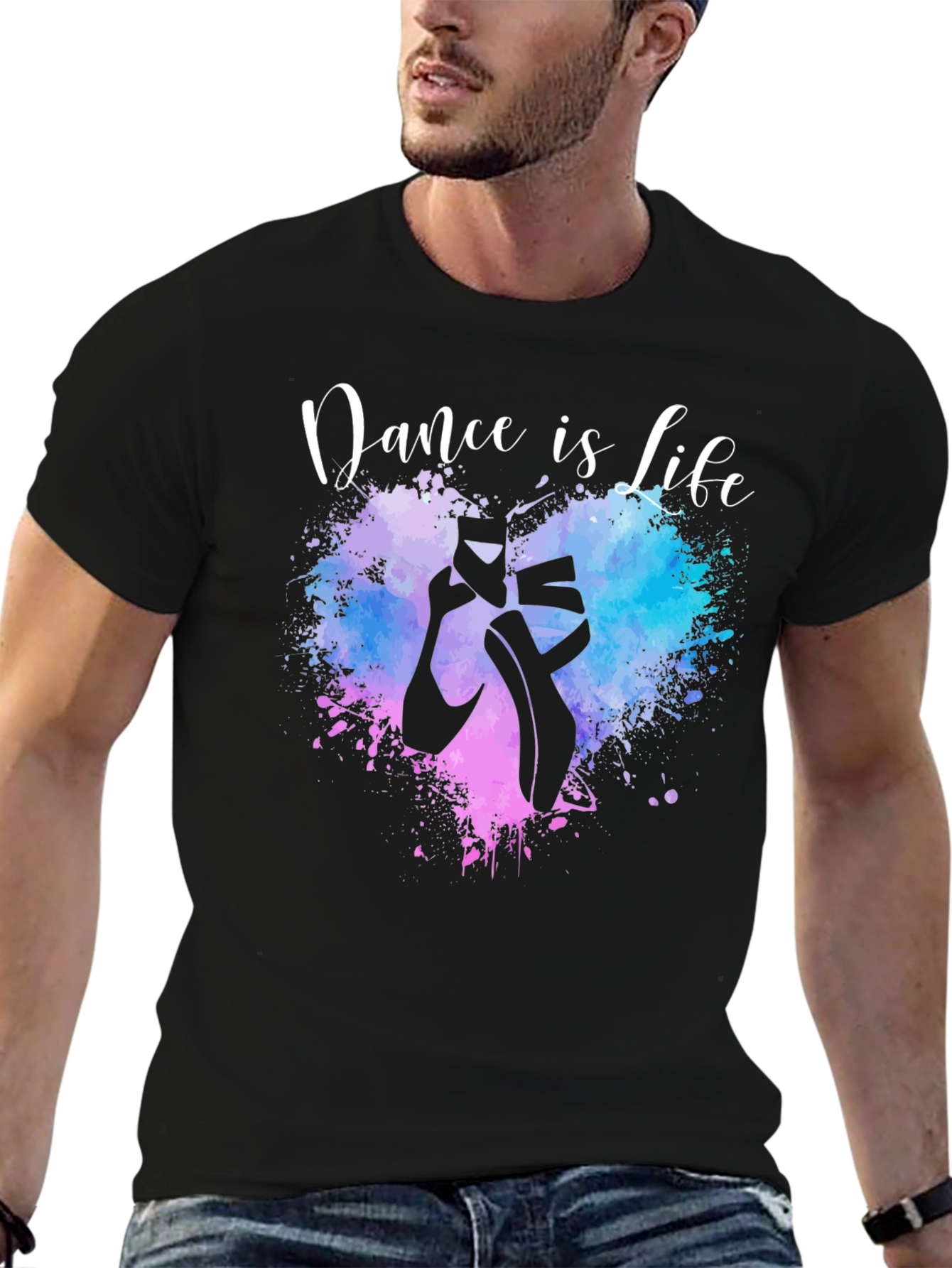 Black Dance is Life T-Shirt - Ballet Shoes Design view 6
