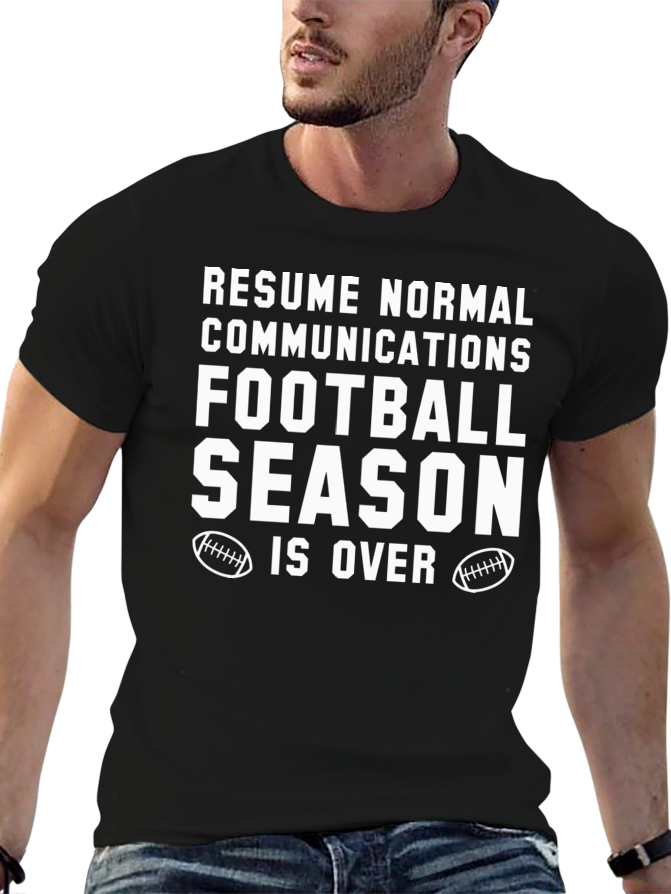 Black Resume Normal Football Season Over T-Shirt view 6