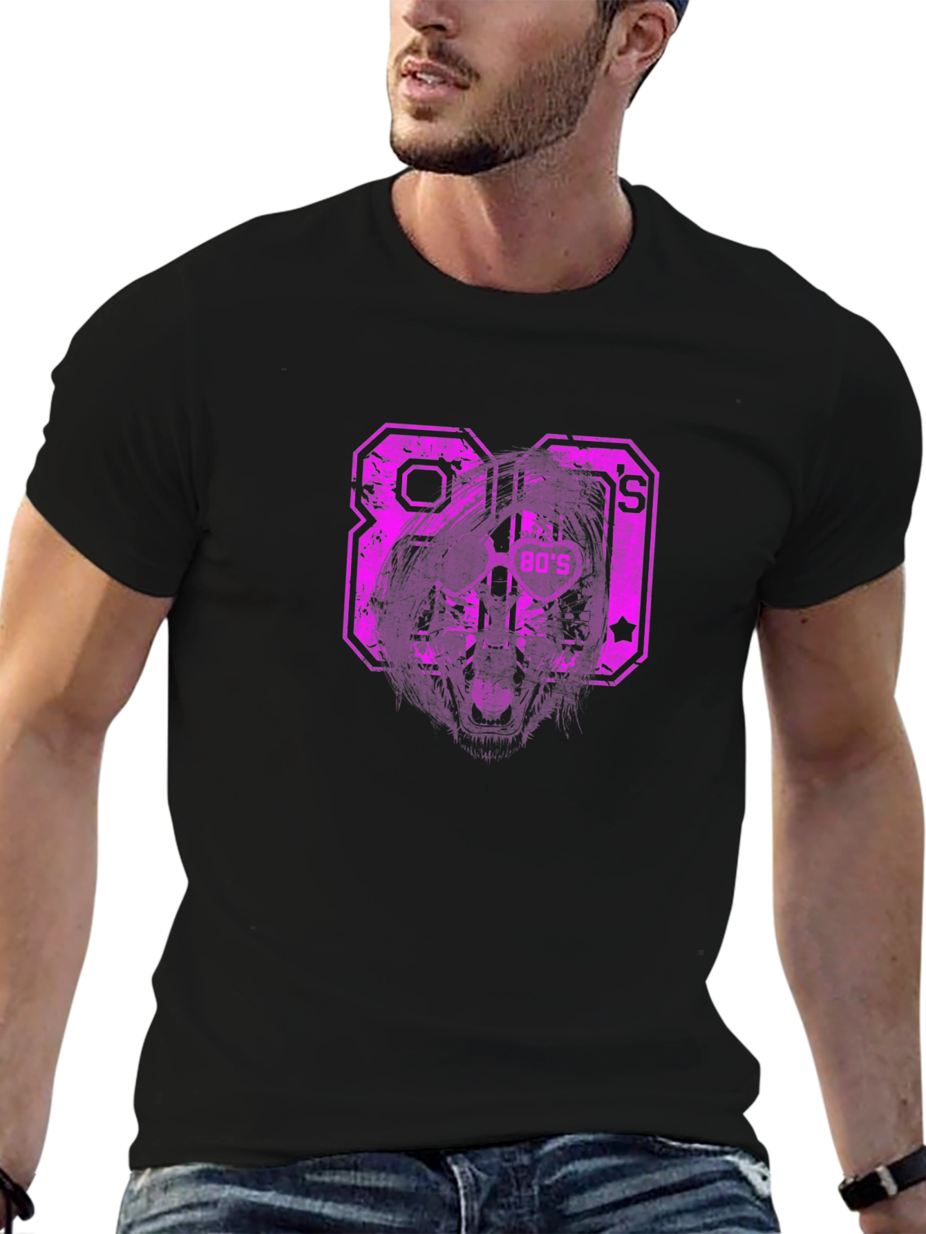 Black Retro 80's Graphic T-Shirt - Vintage Style Tee view 6