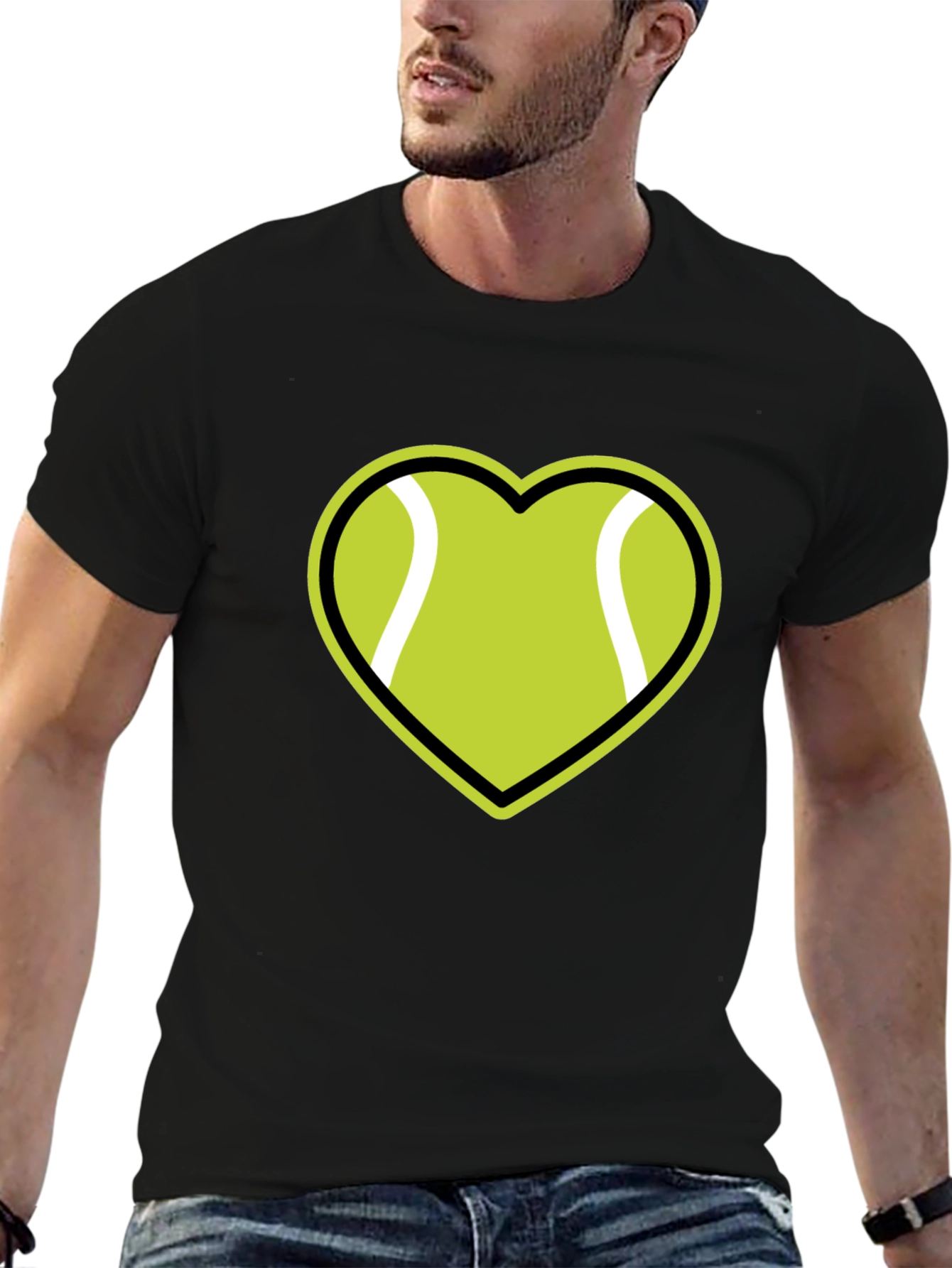 Black Tennis Heart Graphic T-Shirt view 6