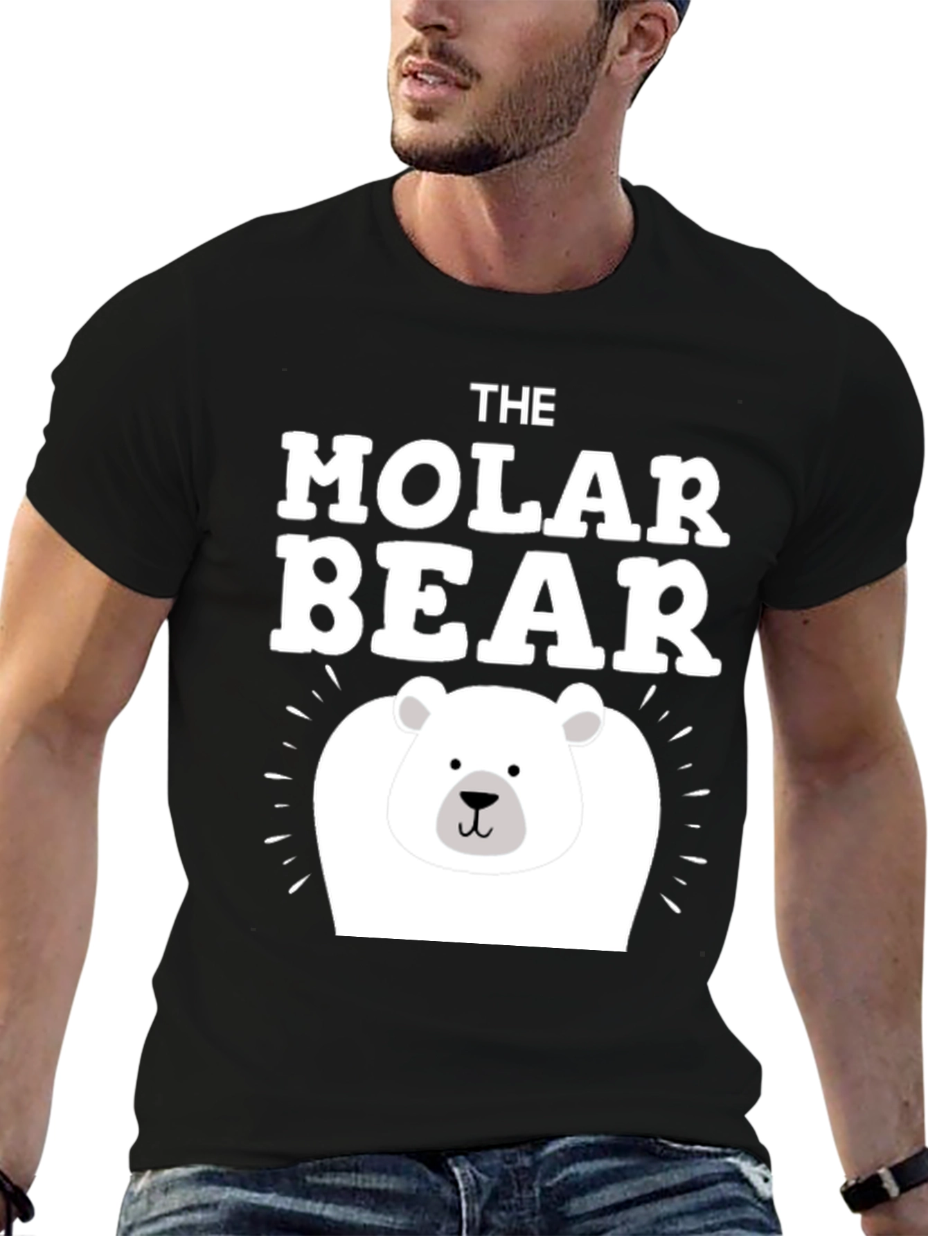Black The Molar Bear Graphic T-Shirt - Cute Funny Tee view 6