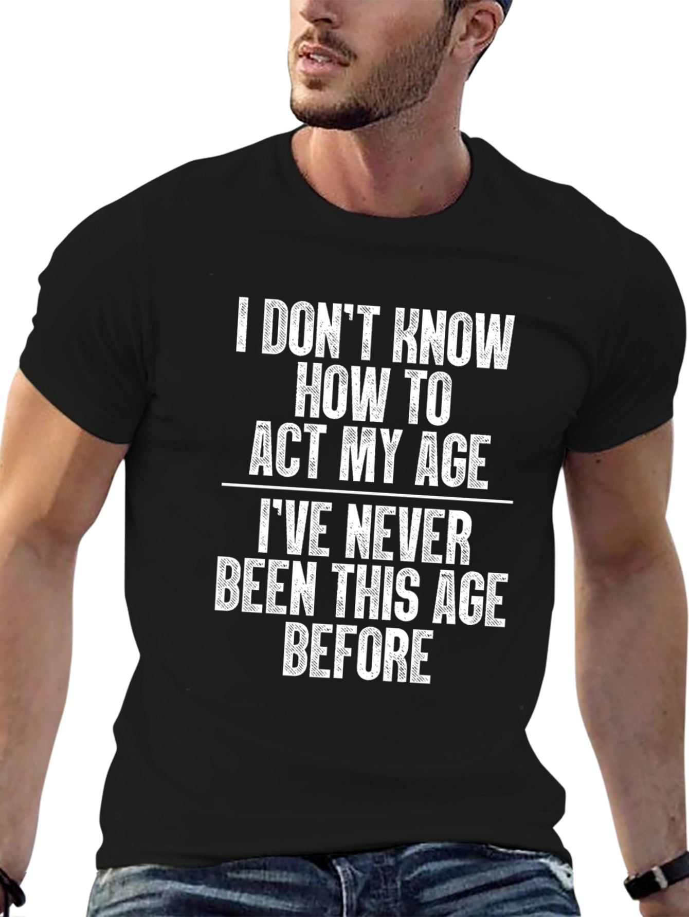 Black Funny Age Quote Black T-Shirt view 6