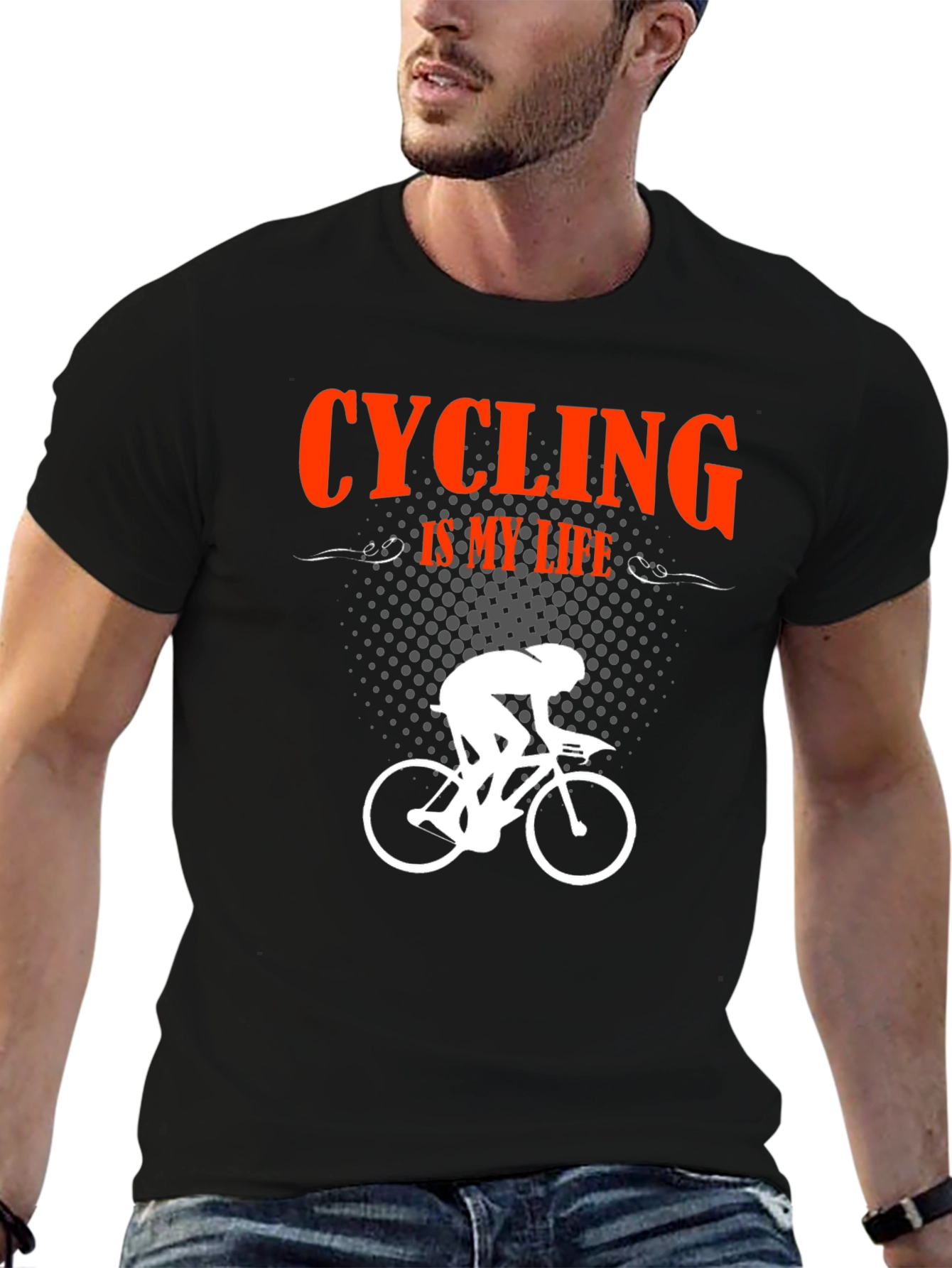 Black Cycling Is My Life Black T-Shirt view 6