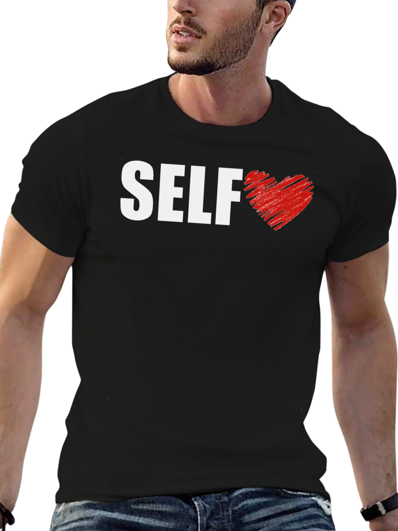 Black Self Love Graphic T-Shirt - Black view 6
