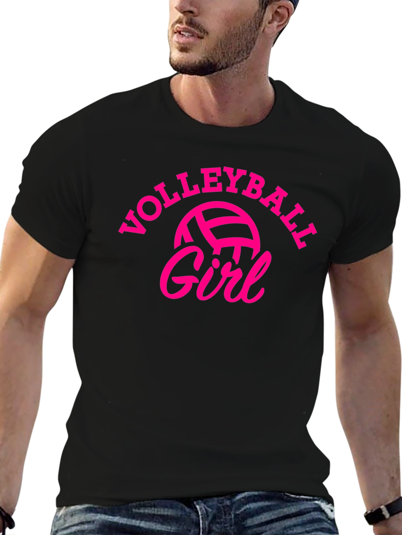 Black Volleyball Girl Graphic T-Shirt - Sporty & Stylish view 6
