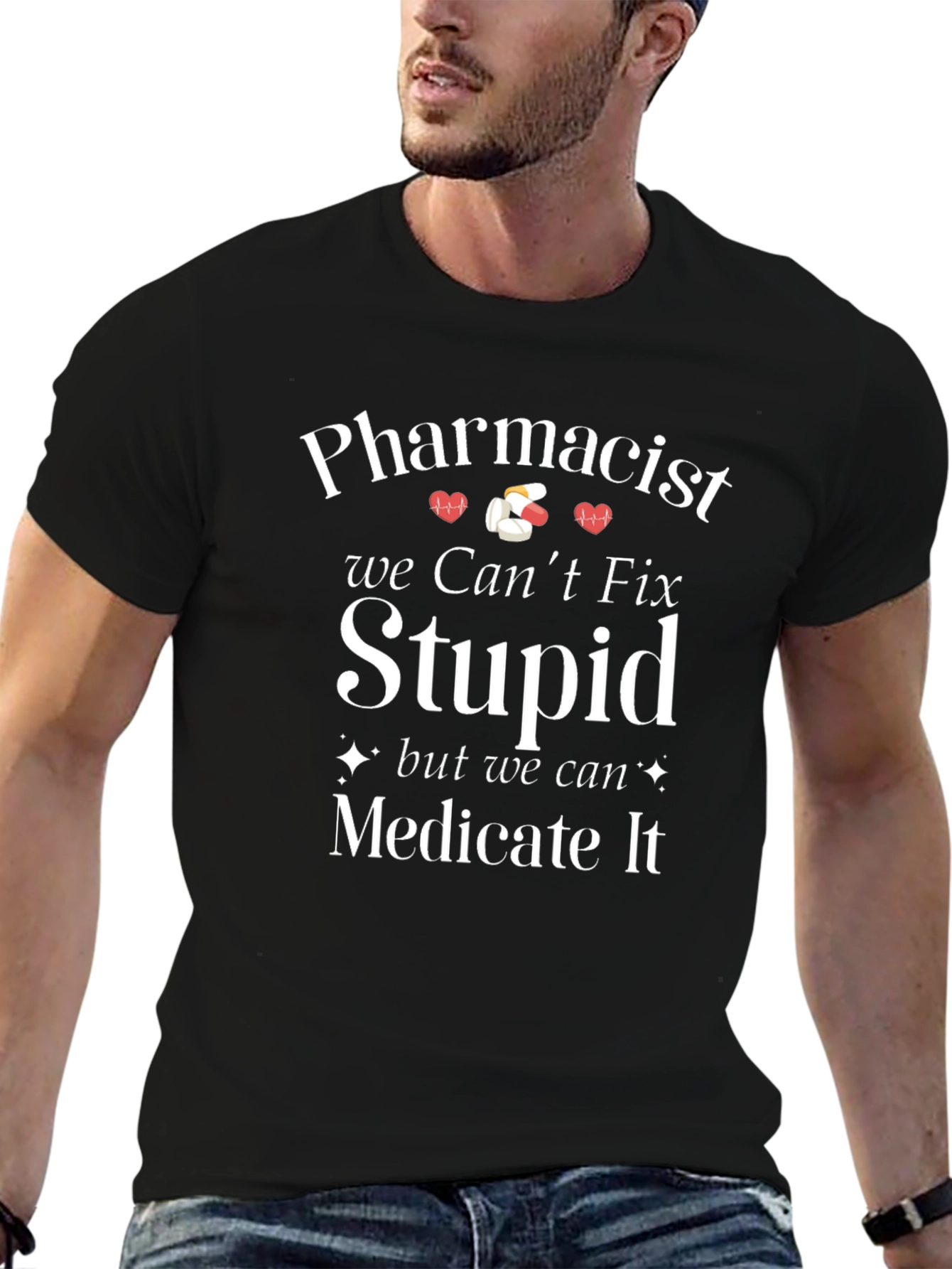 Black Pharmacist We Can't Fix Stupid T-Shirt view 6