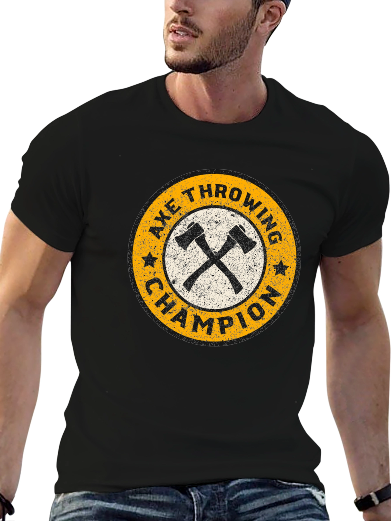 Black Axe Throwing Champion Graphic T-Shirt view 6