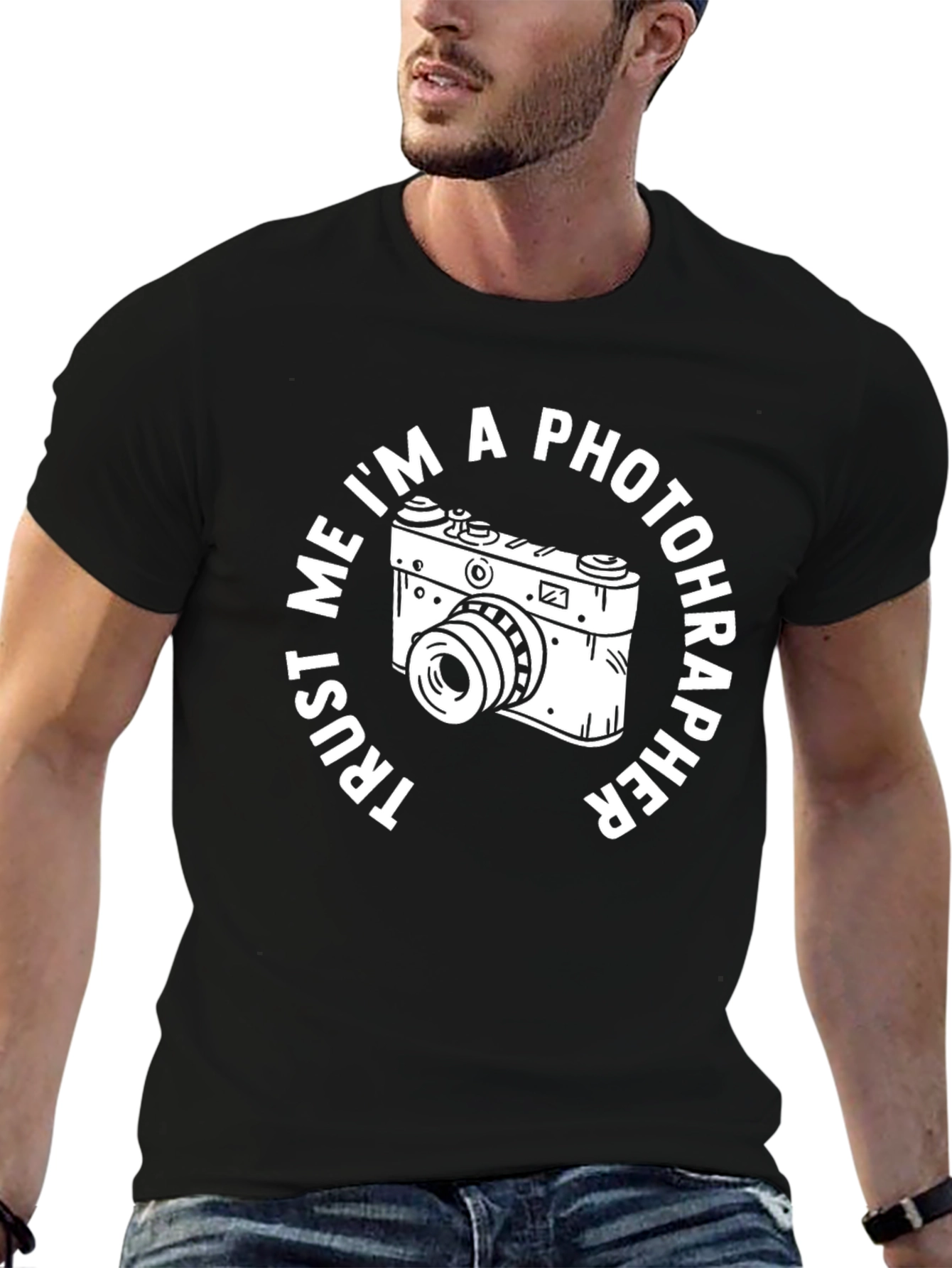 Black Trust Me I'm A Photographer T-Shirt view 6
