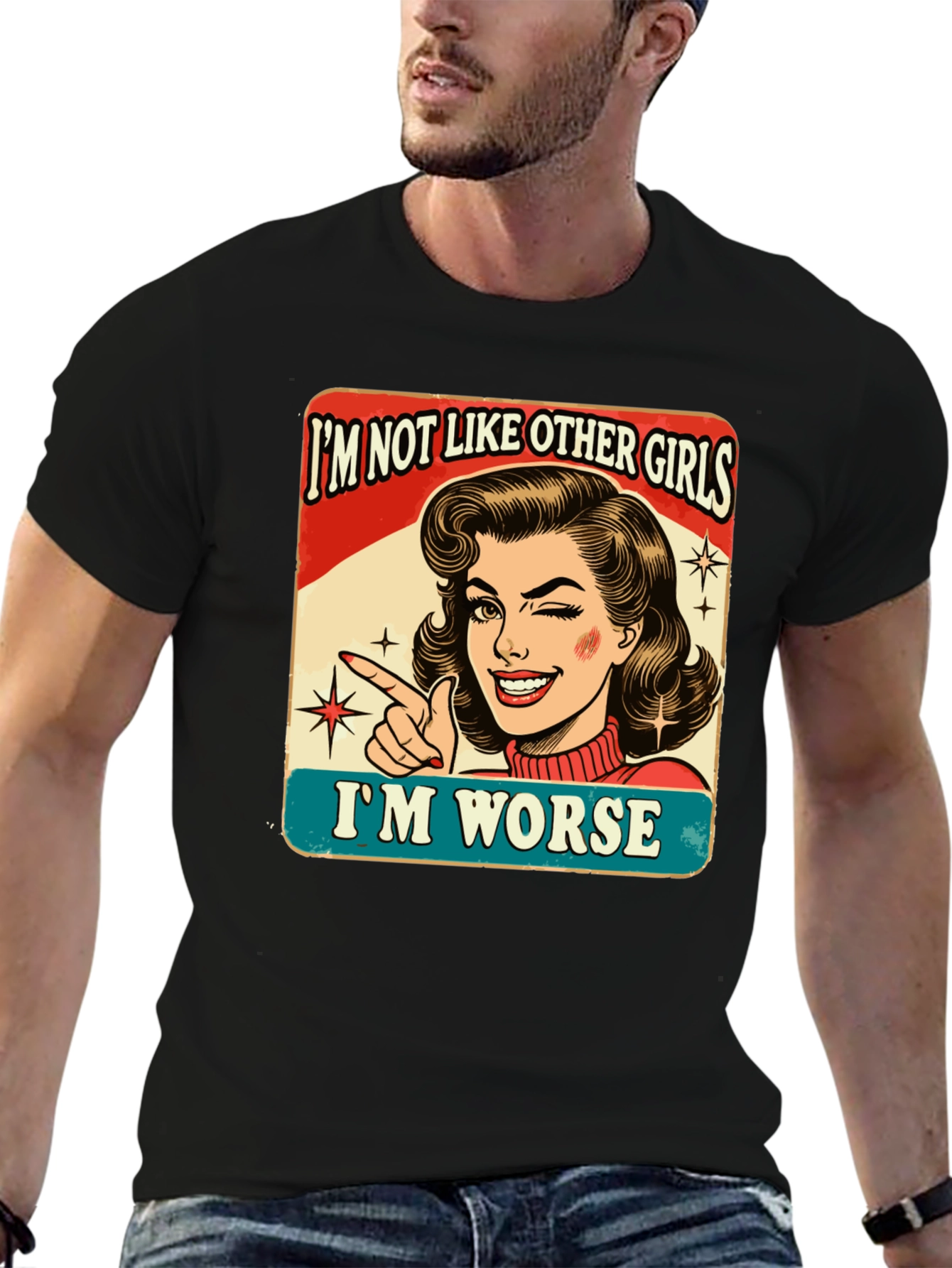 Black "I'm Not Like Other Girls" Graphic Tee view 6