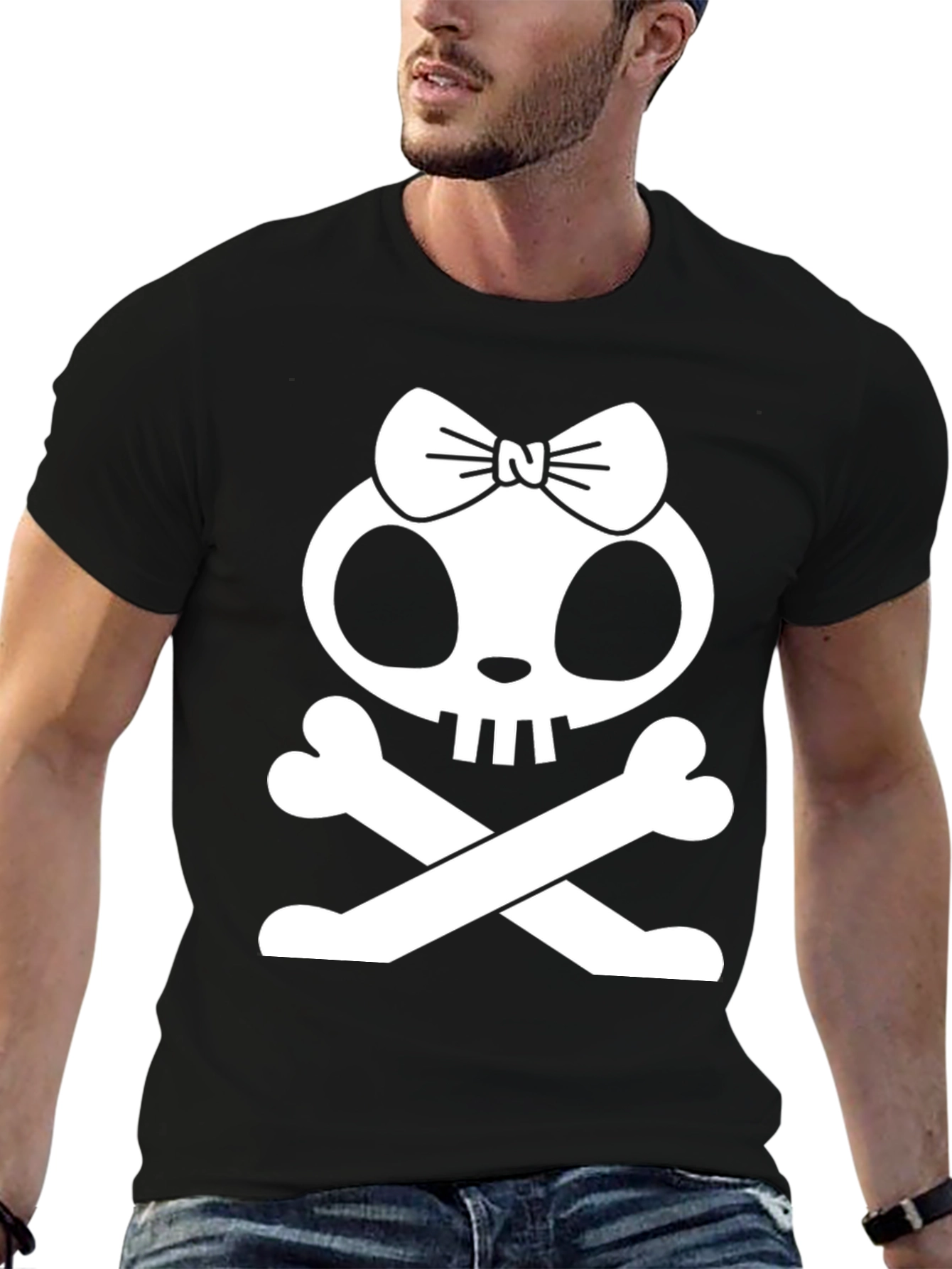 Black Skull & Crossbones Bow T-Shirt view 6