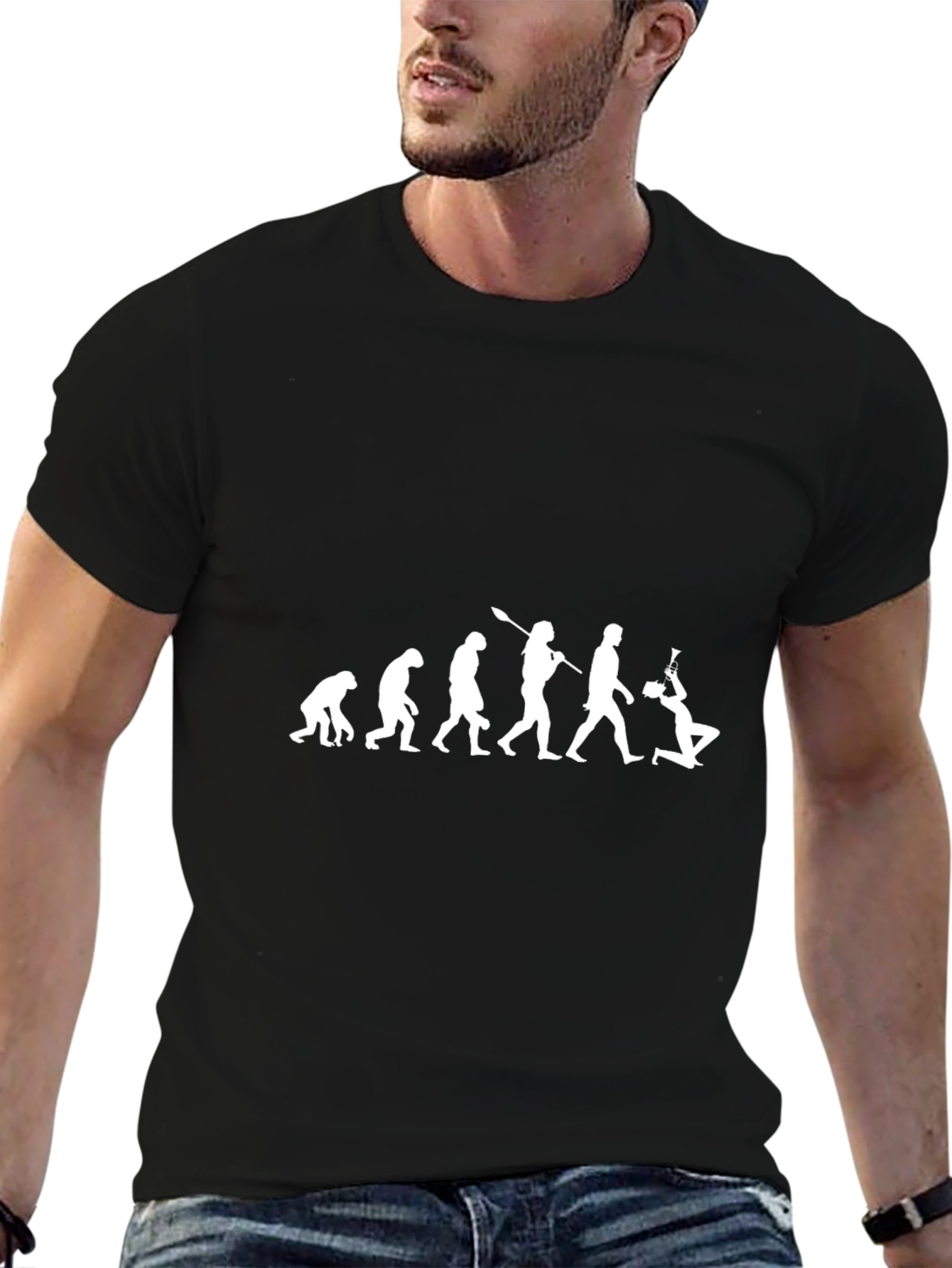 Black Evolution of Man T-Shirt Funny Clarinet Player view 6
