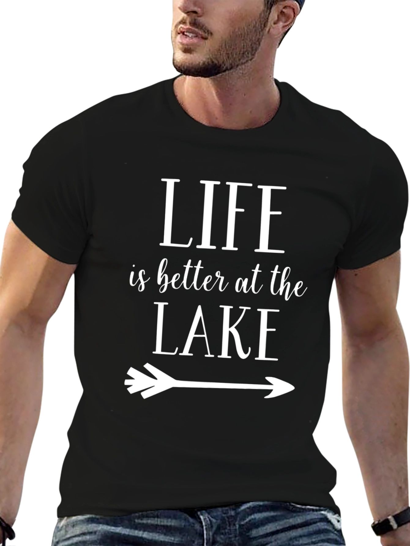 Black Life Is Better at the Lake Graphic T-Shirt view 6