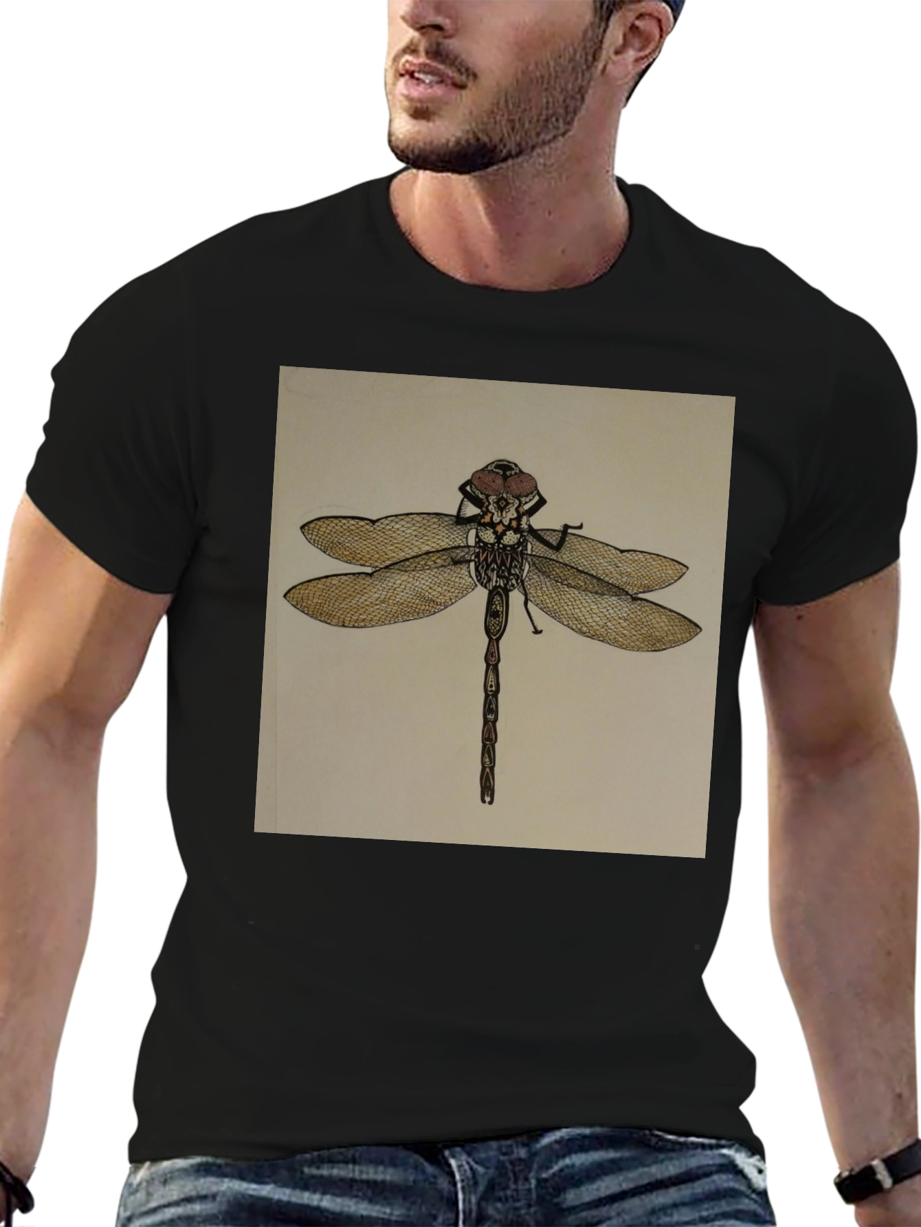 Black Dragonfly Graphic Tee - Unique Insect Design view 6