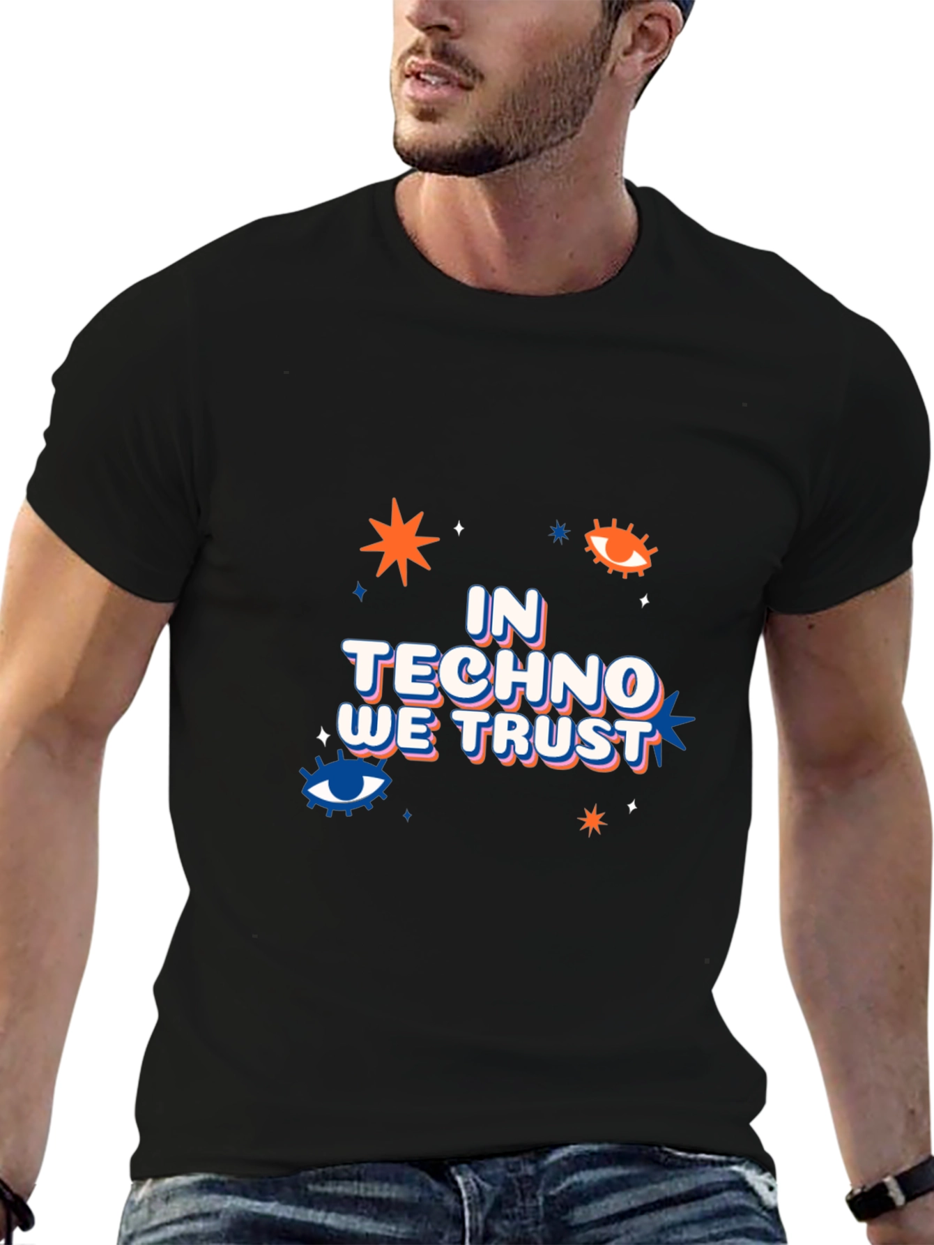 Black In Techno We Trust Graphic Tee view 6
