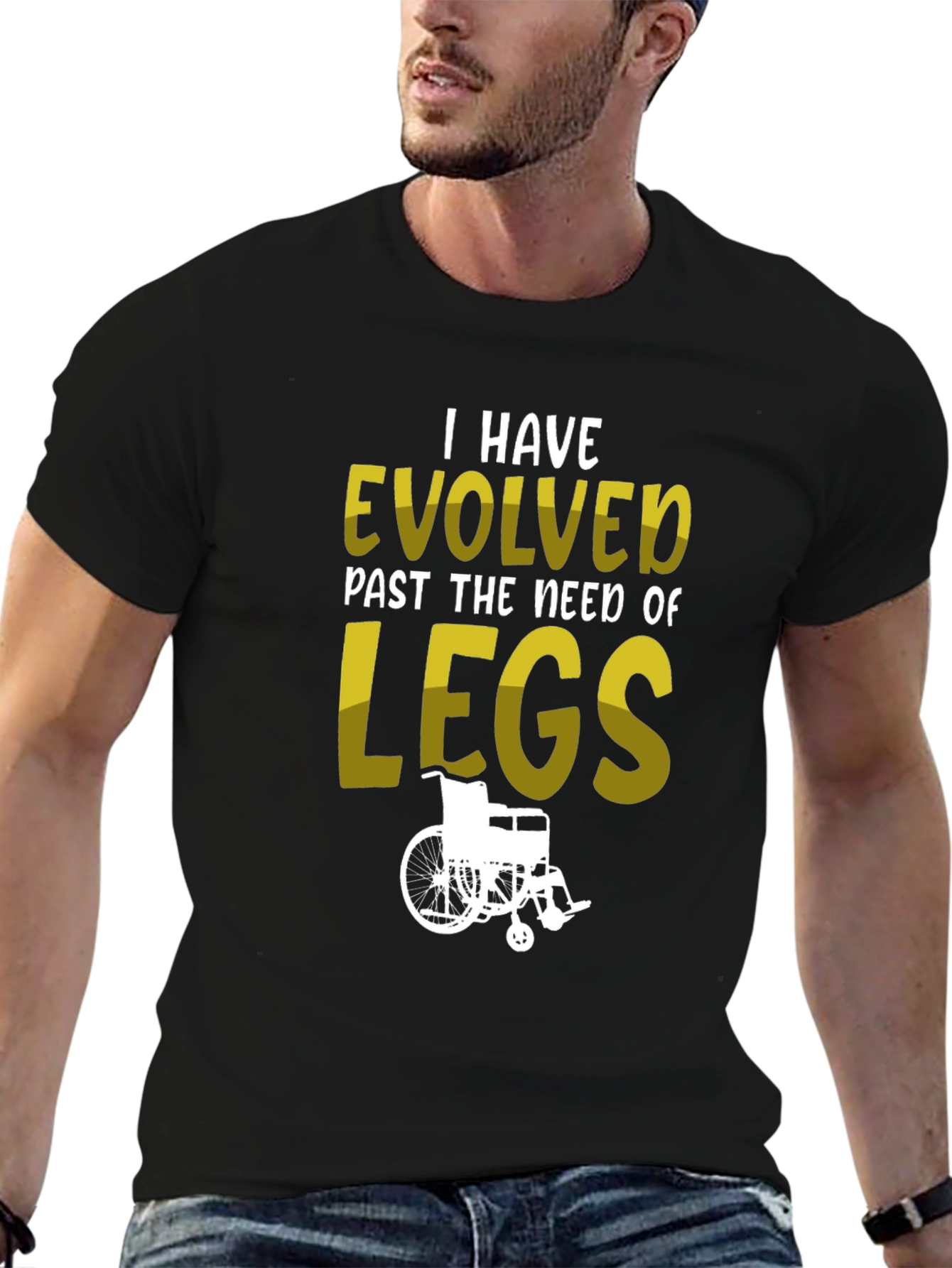 Evolved Past Legs T-Shirt - Wheelchair Humor Tee - 6