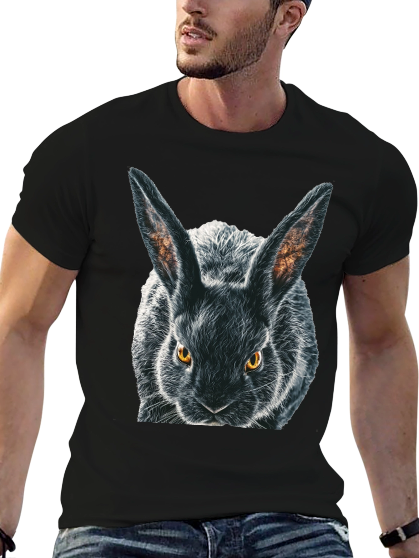 Black Black Rabbit Graphic T-Shirt - Men's Crew Neck view 6