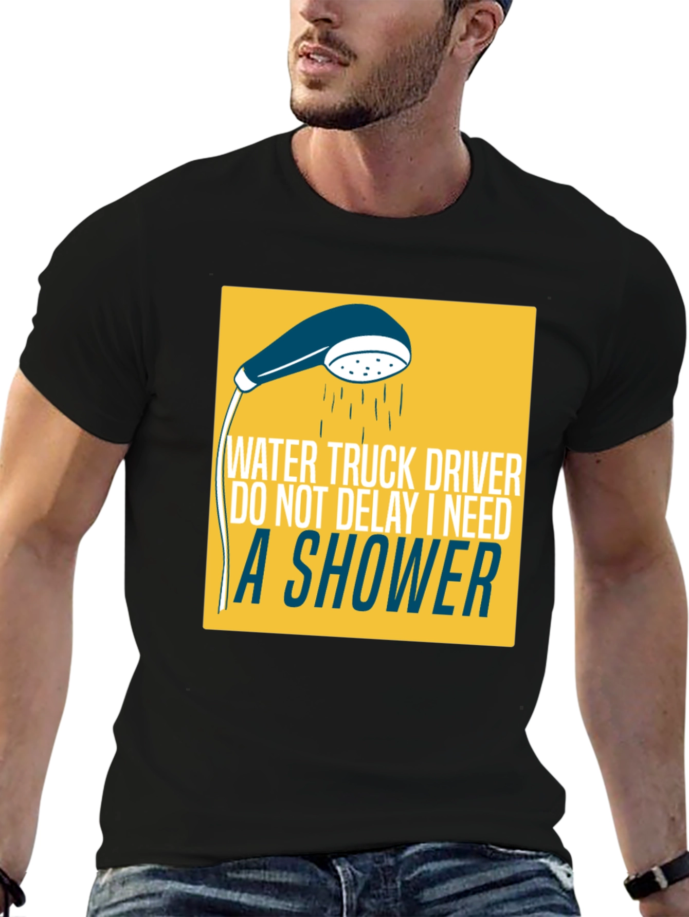 Black Water Truck Driver Humor T-Shirt view 6