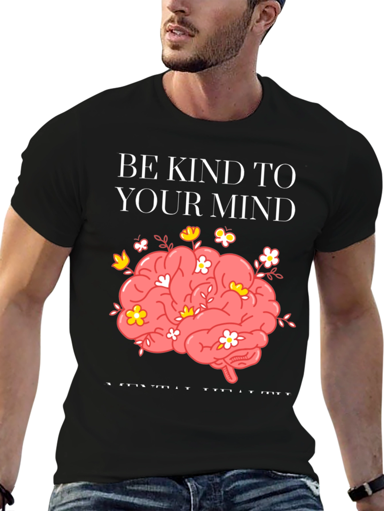 Black Be Kind To Your Mind Graphic Tee view 6