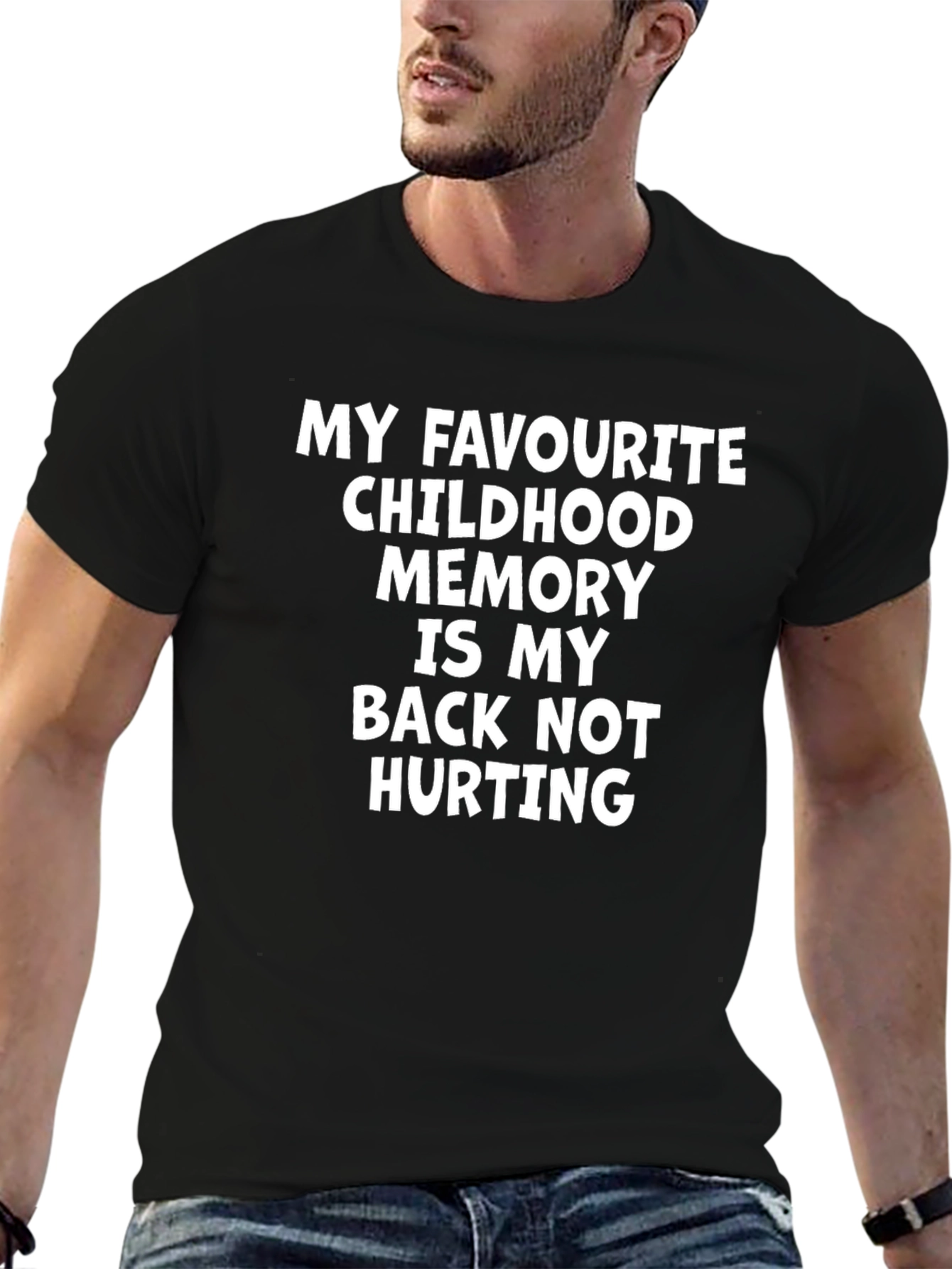 Black Funny Back Pain Relief T-Shirt view 6
