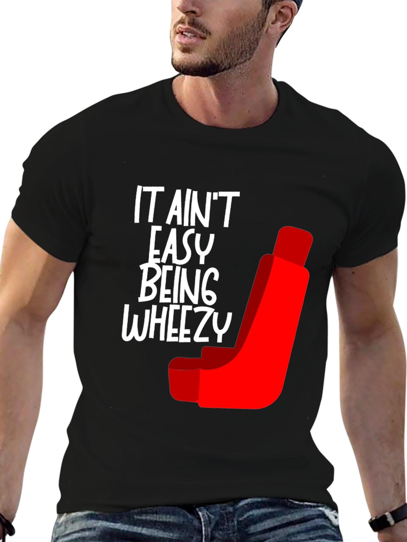 Black It Ain't Easy Being Wheezy Graphic Tee view 6