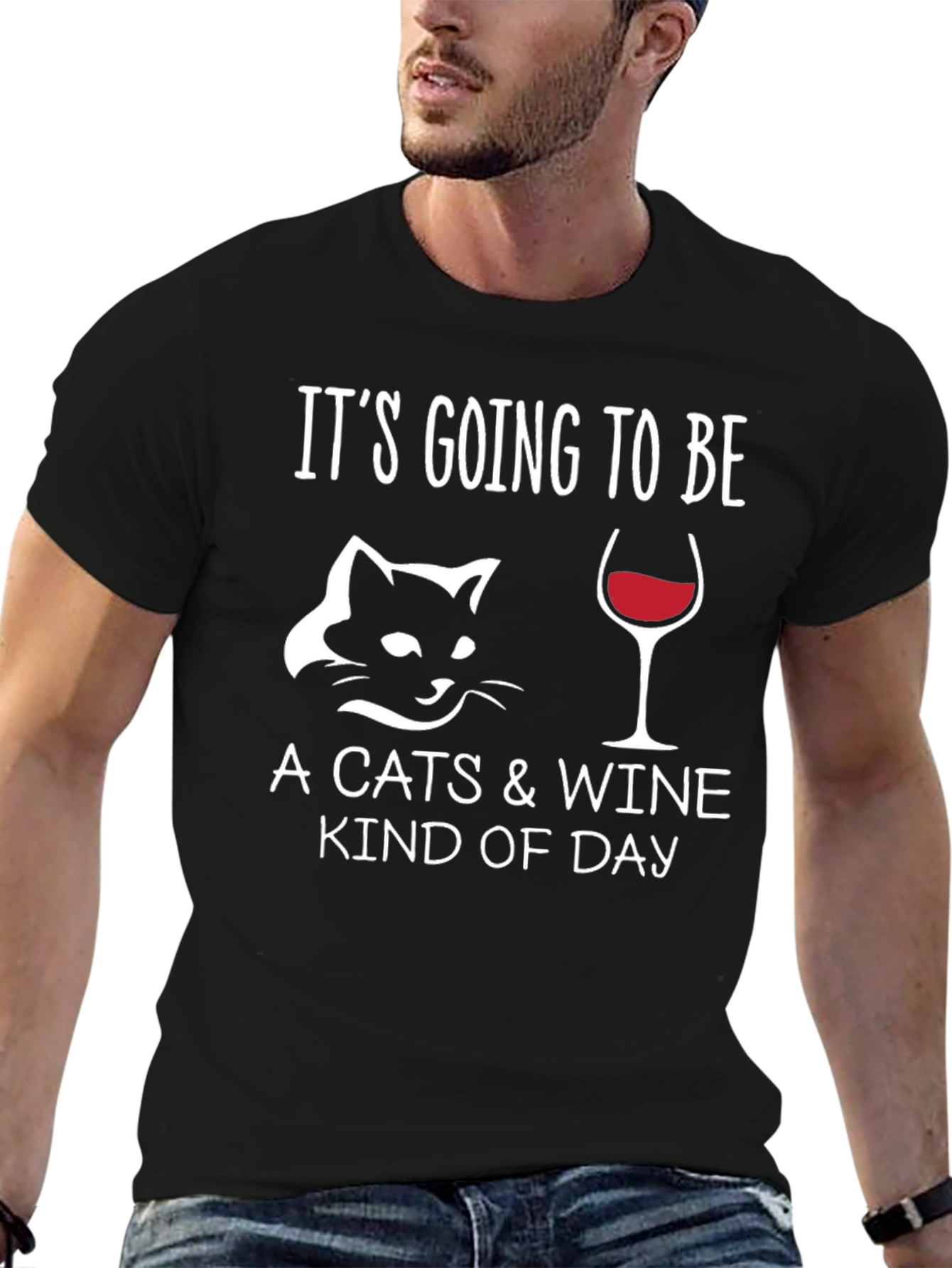 Black Cats & Wine Kind of Day T-Shirt view 6