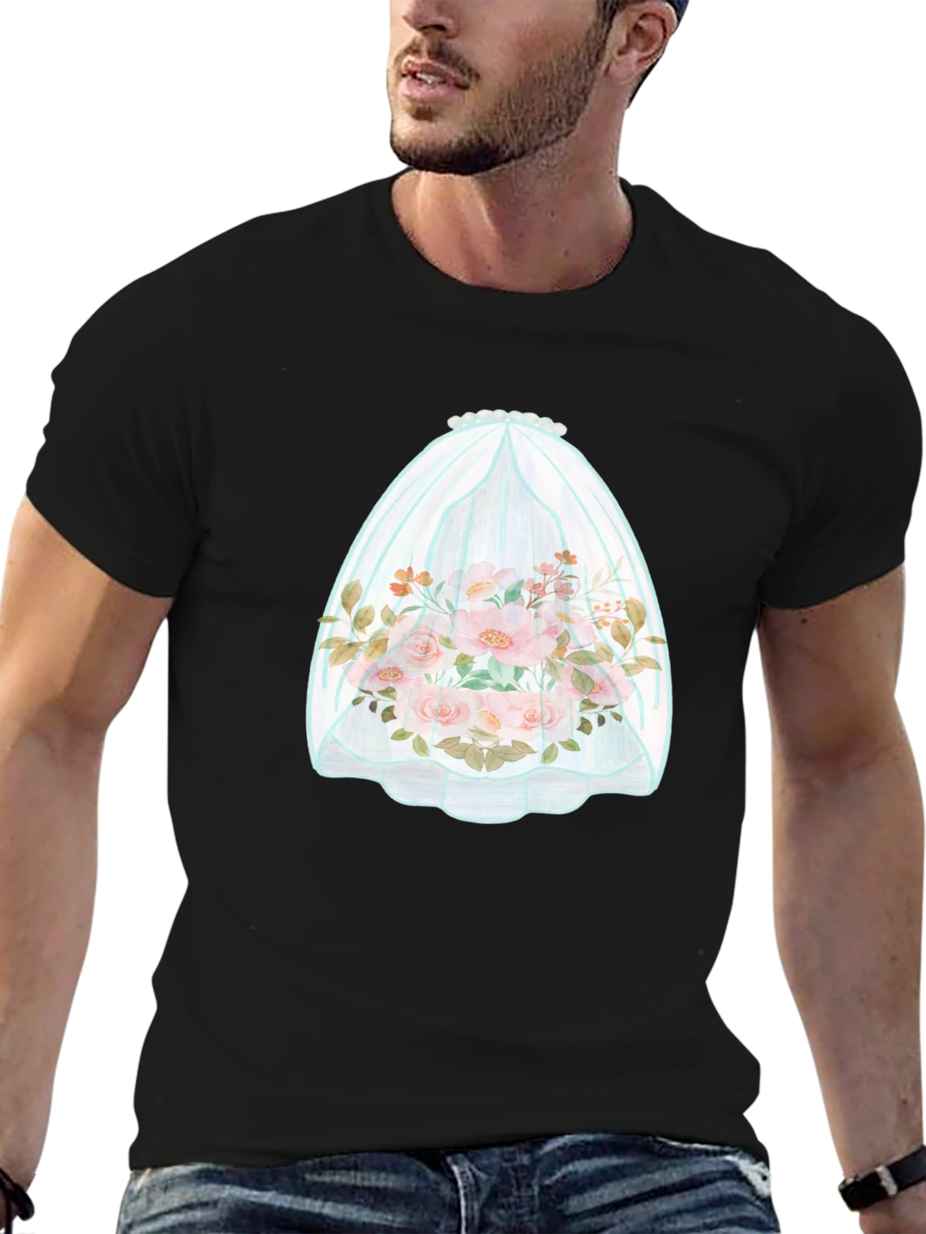 Floral Bouquet in Veil Graphic Tee - 6