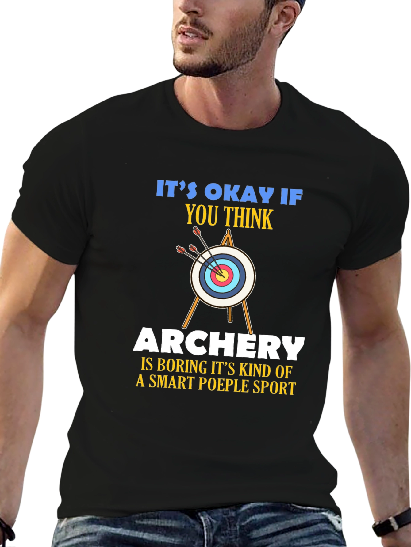 Black Archery Smart People Sport T-Shirt view 6